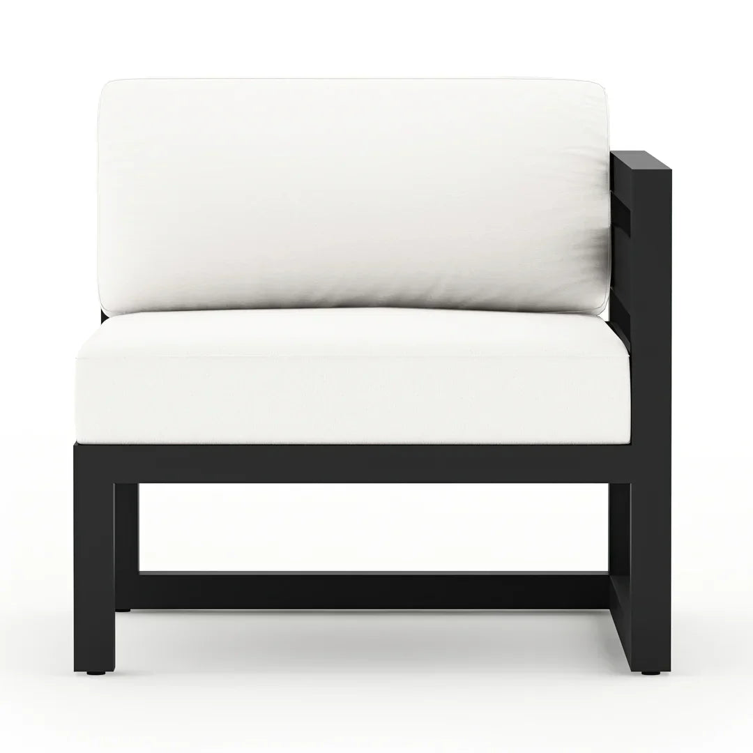 Avion Classic 5 Piece Aluminum Sectional Set#Finish_Black#Fabric_Canvas Natural