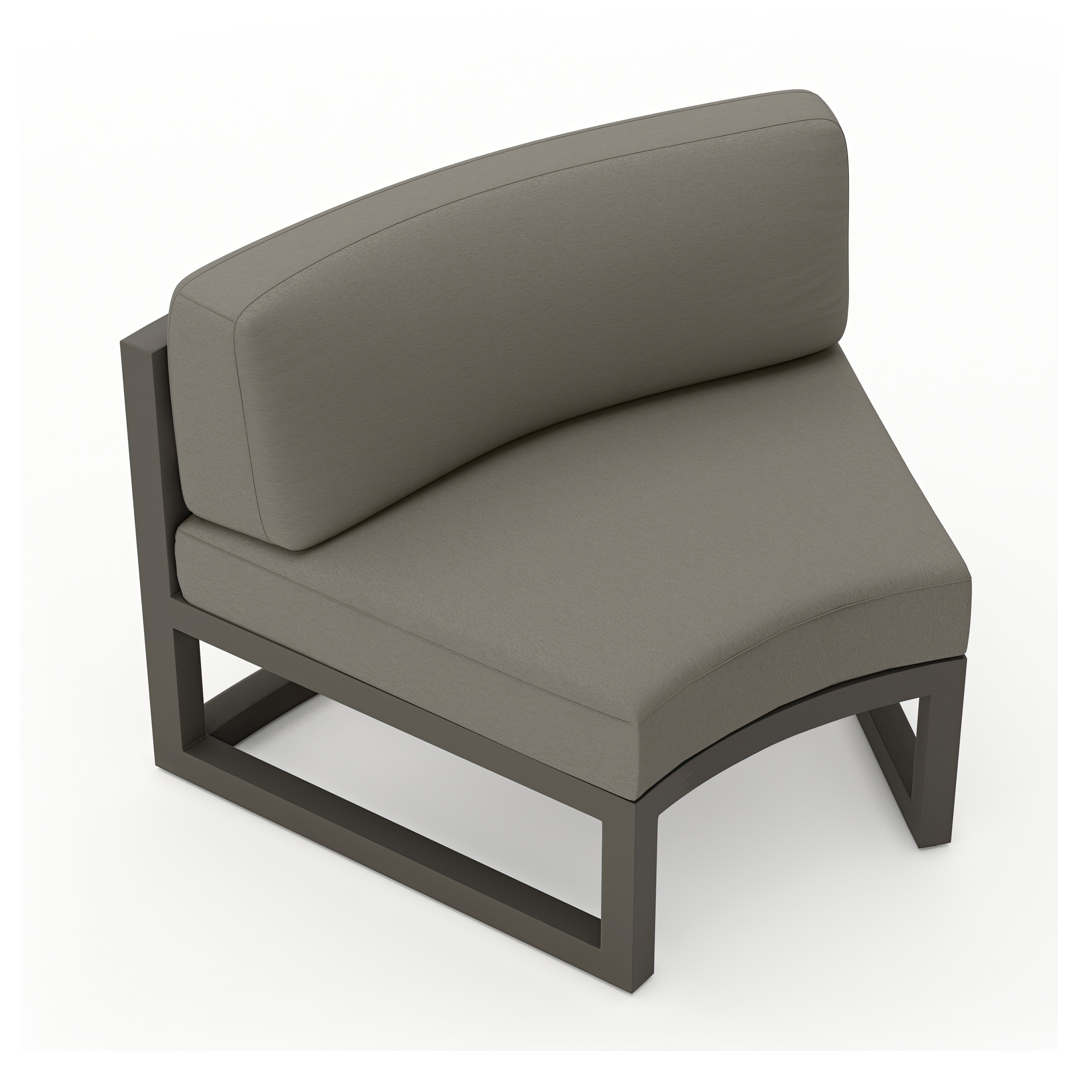 Avion Aluminum Curve Seat (Set of 2)#Finish_Slate#Fabric_Canvas Charcoal