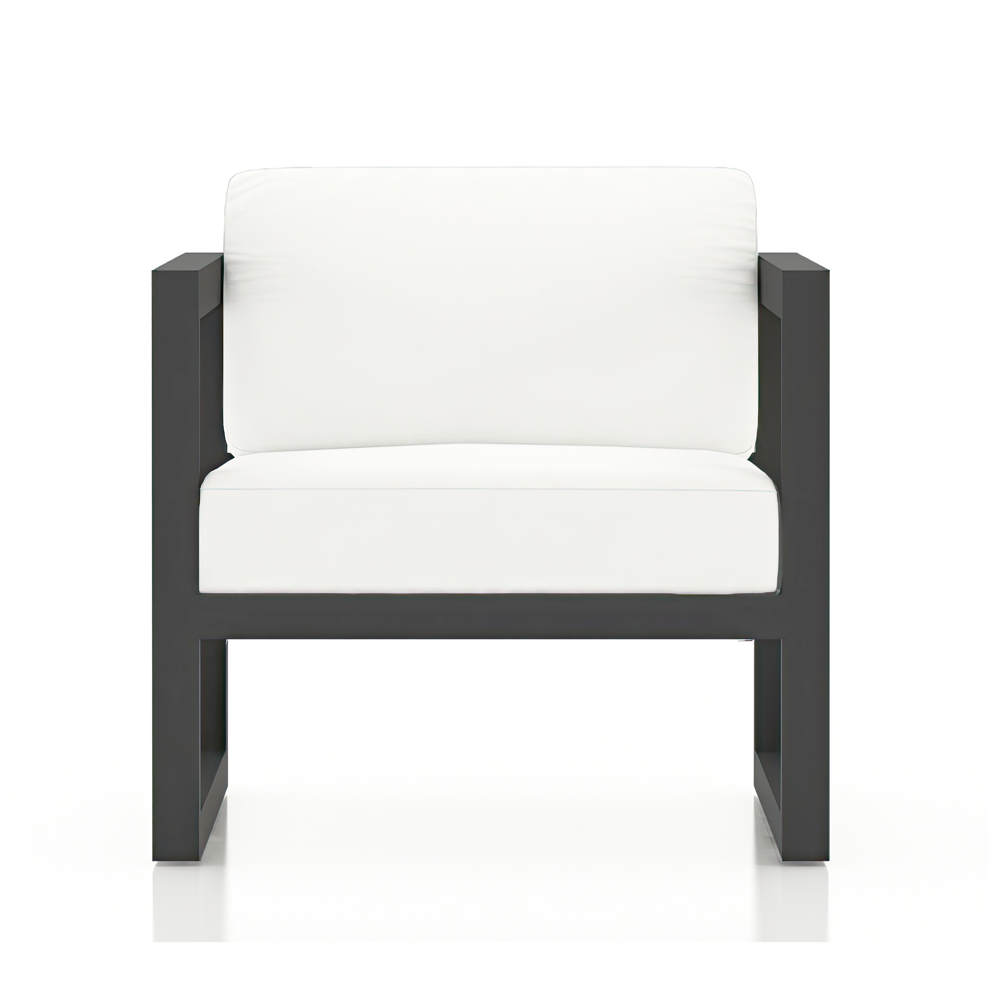 Avion Classic 4 Piece Aluminum Loveseat Set#Finish_Slate#Fabric_Canvas Natural
