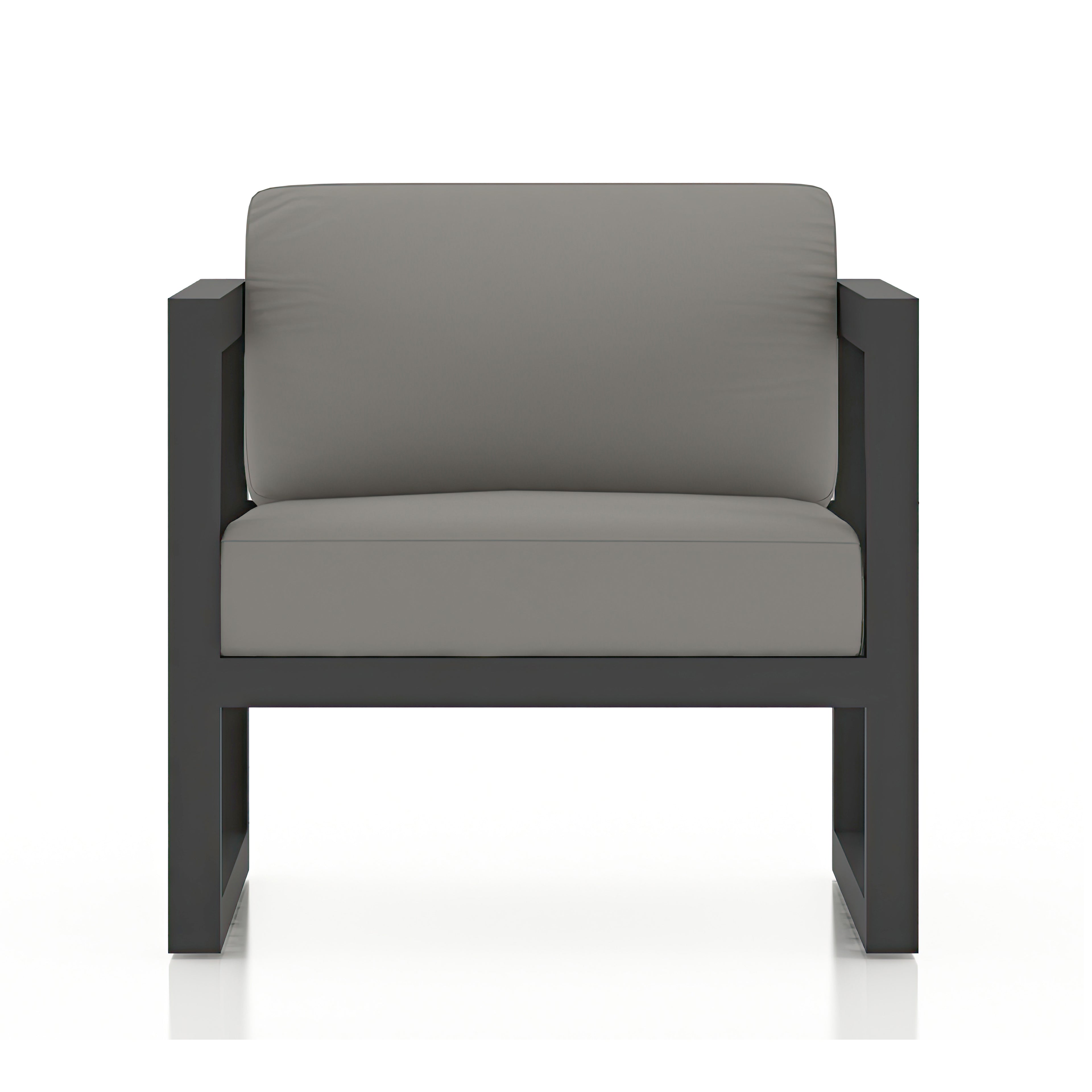 Avion Classic 3 Piece Aluminum Sofa Set#Finish_Slate#Fabric_Canvas Charcoal