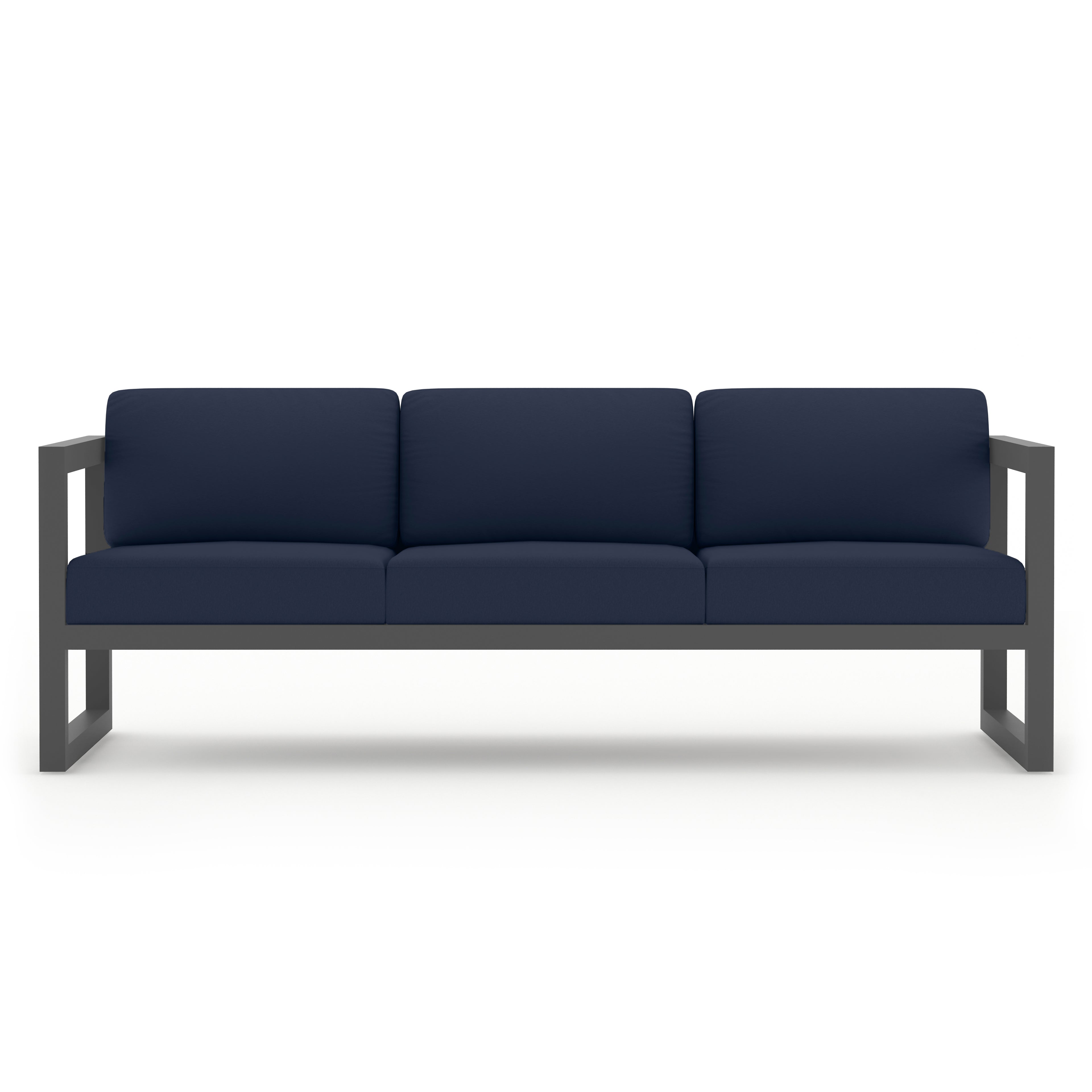Avion Classic 3 Piece Aluminum Sofa Set#Finish_Slate#Fabric_Spectrum Indigo