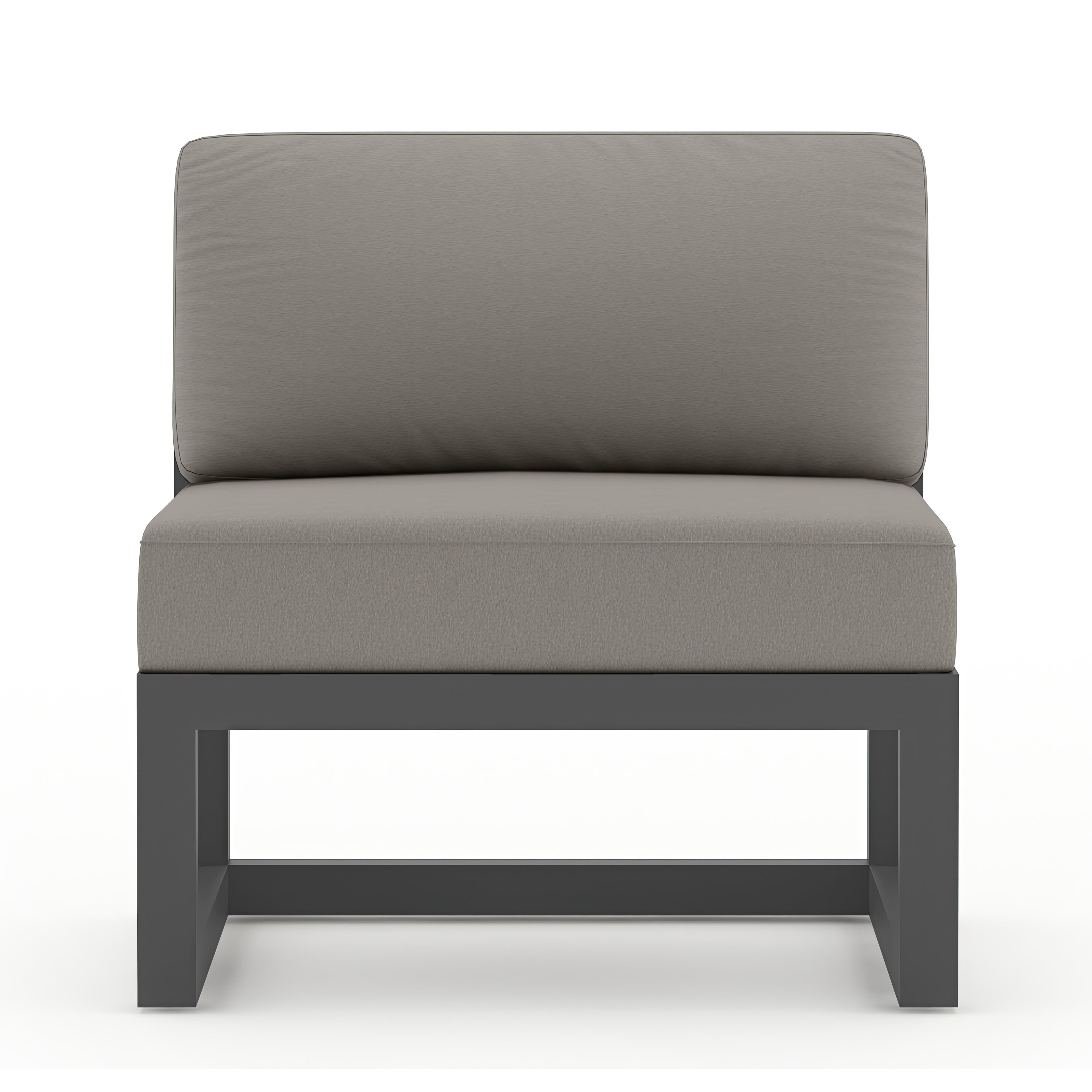 Avion Classic 5 Piece Aluminum Sectional Set#Finish_Slate#Fabric_Canvas Charcoal