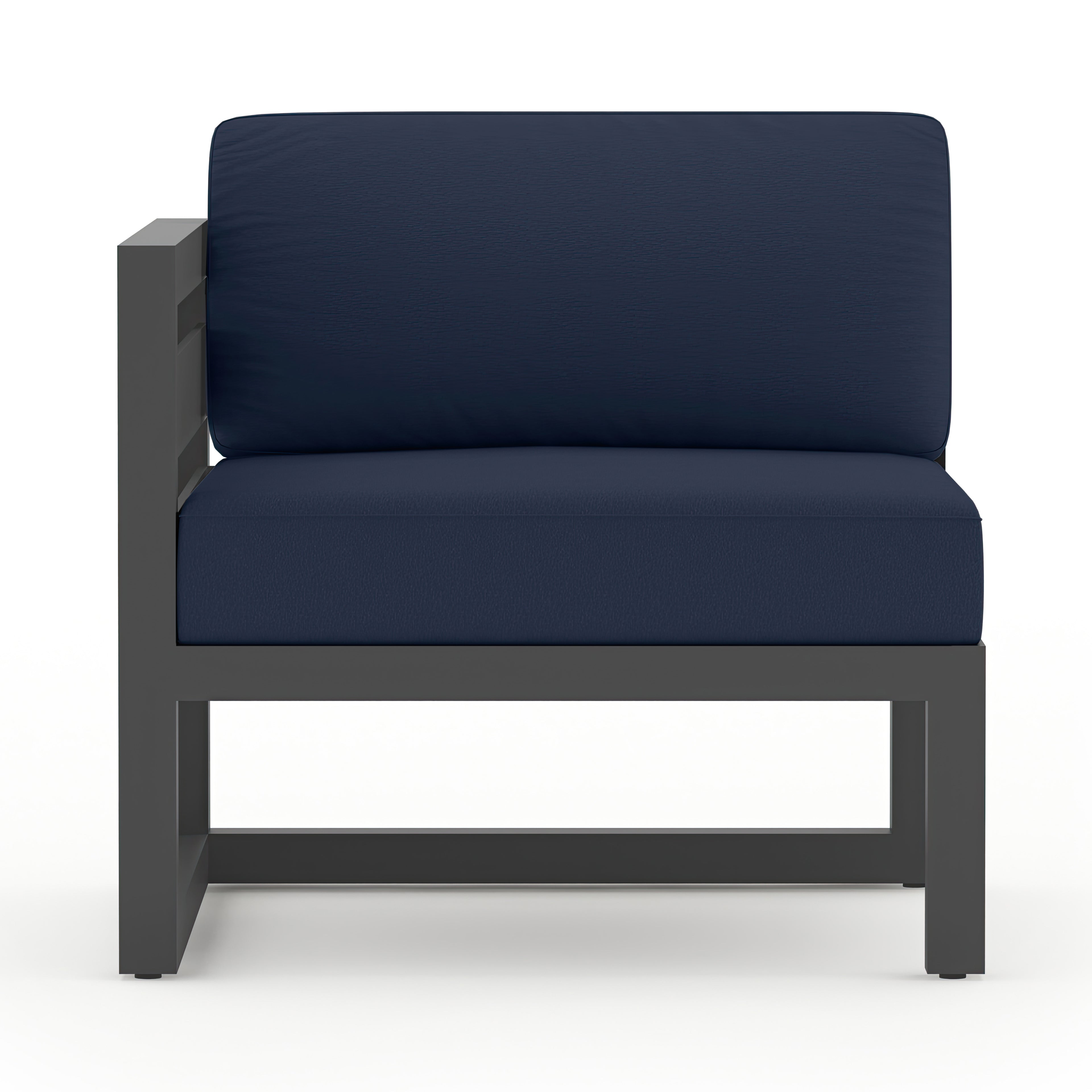 Avion Classic 5 Piece Aluminum Sectional Set#Finish_Slate#Fabric_Spectrum Indigo