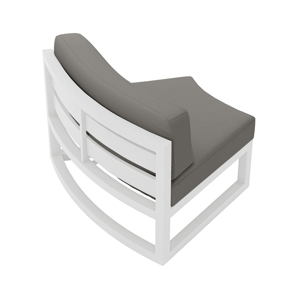 Avion Aluminum Curve Seat (Set of 2)#Finish_White#Fabric_Canvas Charcoal