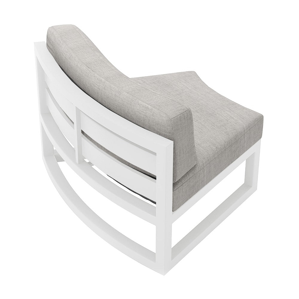 Avion Aluminum Curve Seat (Set of 2)#Finish_White#Fabric_Cast Silver