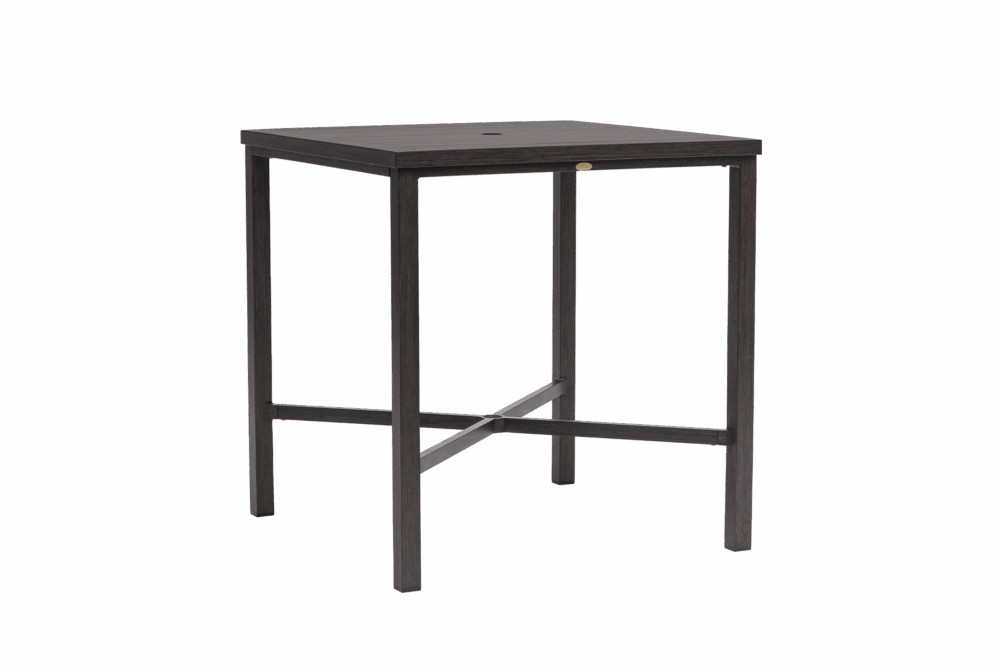 Canbria 39" Square Bar Table with Umbrella Hole - Rusty Umber