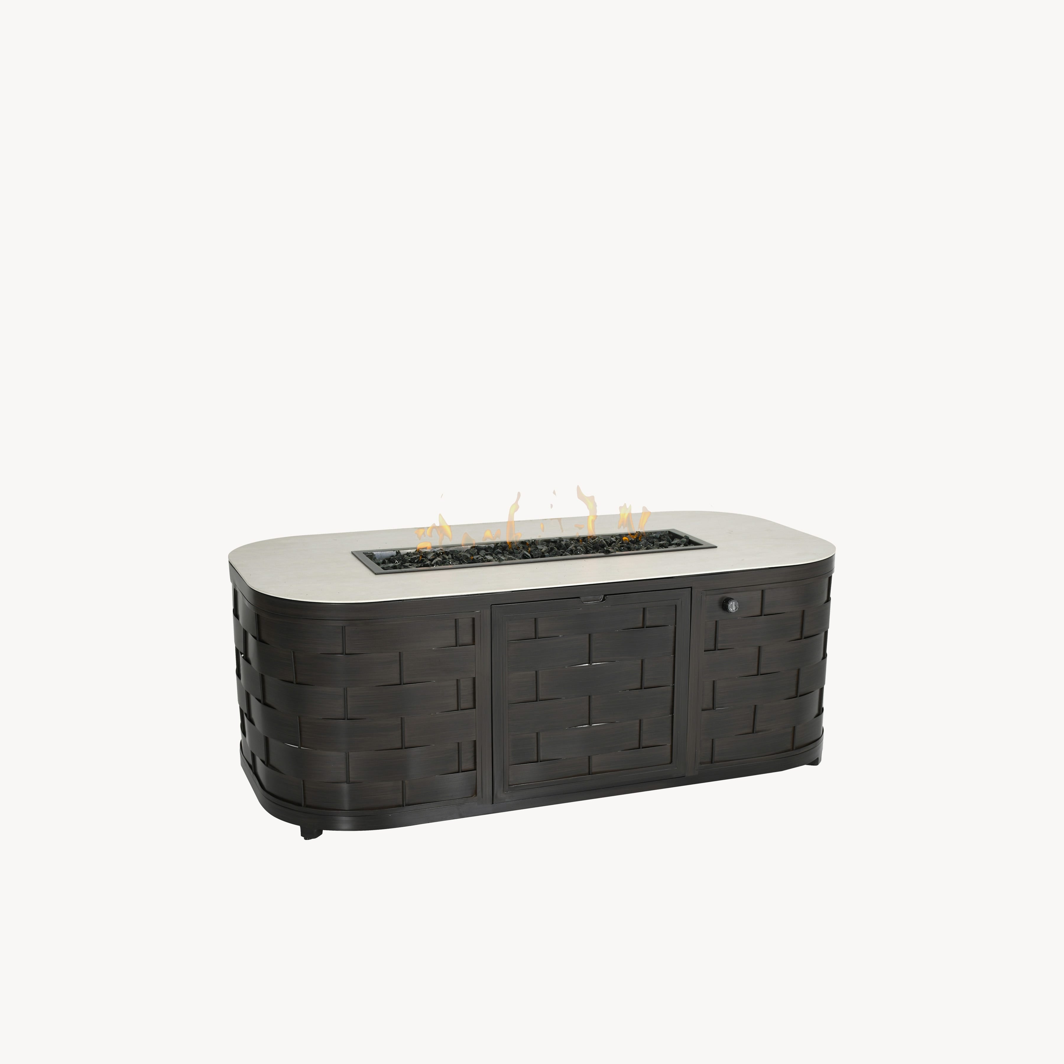 Biscayne 30" x 60" Oval Fire Pit Table by Castelle
