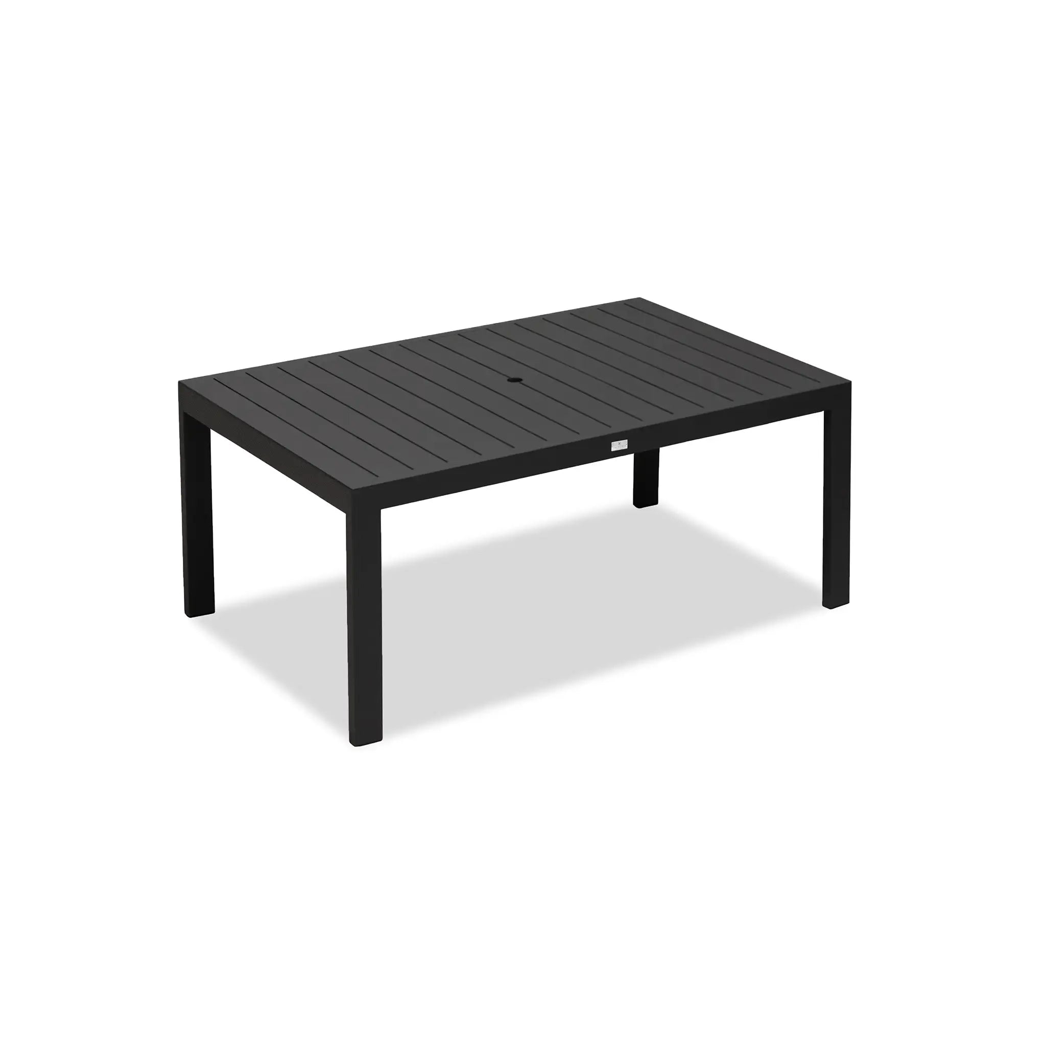 Classic Aluminum 6-Seat Aluminum Rectangular Dining Table#Finish_Black