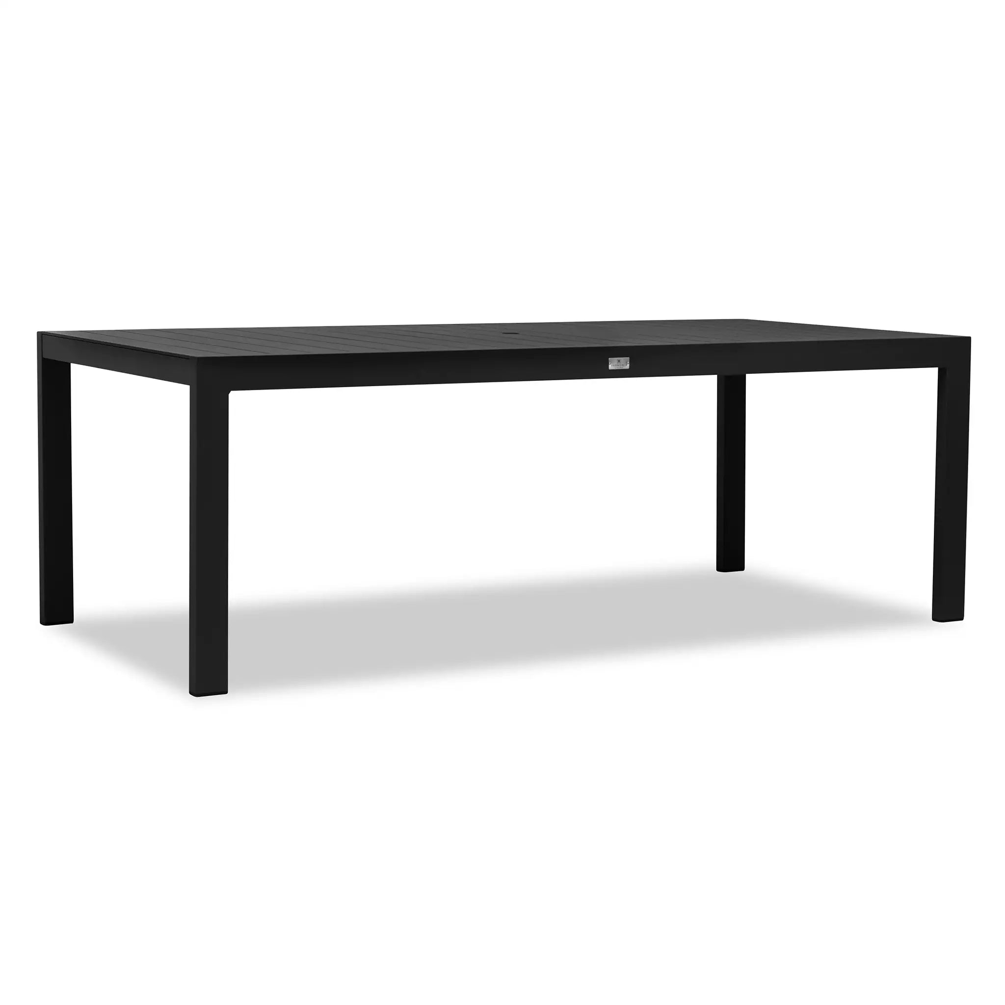 Classic Aluminum 8-Seat Rectangular Dining Table#Finish_Black