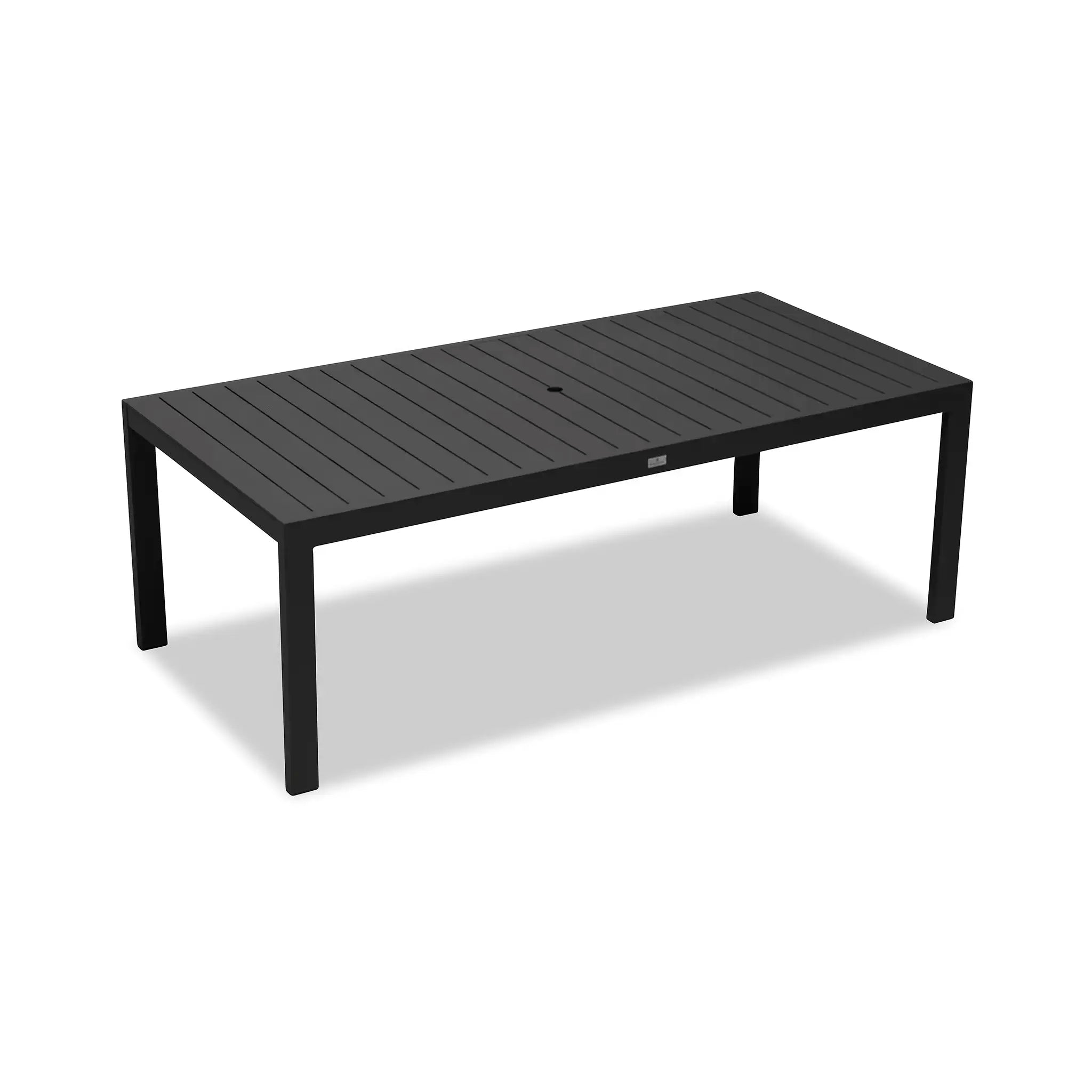 Classic Aluminum 8-Seat Rectangular Dining Table#Finish_Black