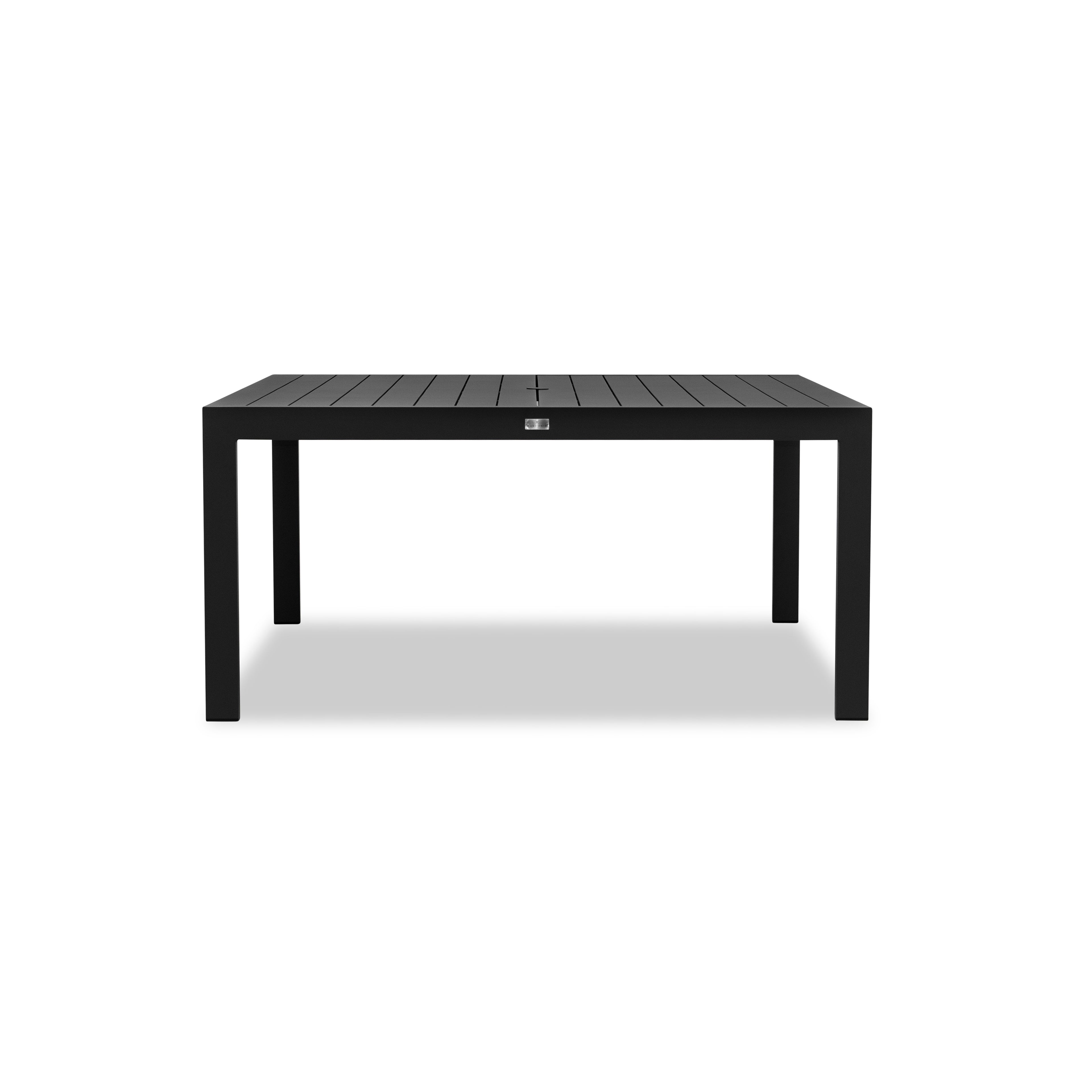 Classic Aluminum 8-Seat Square Dining Table#Finish_Black
