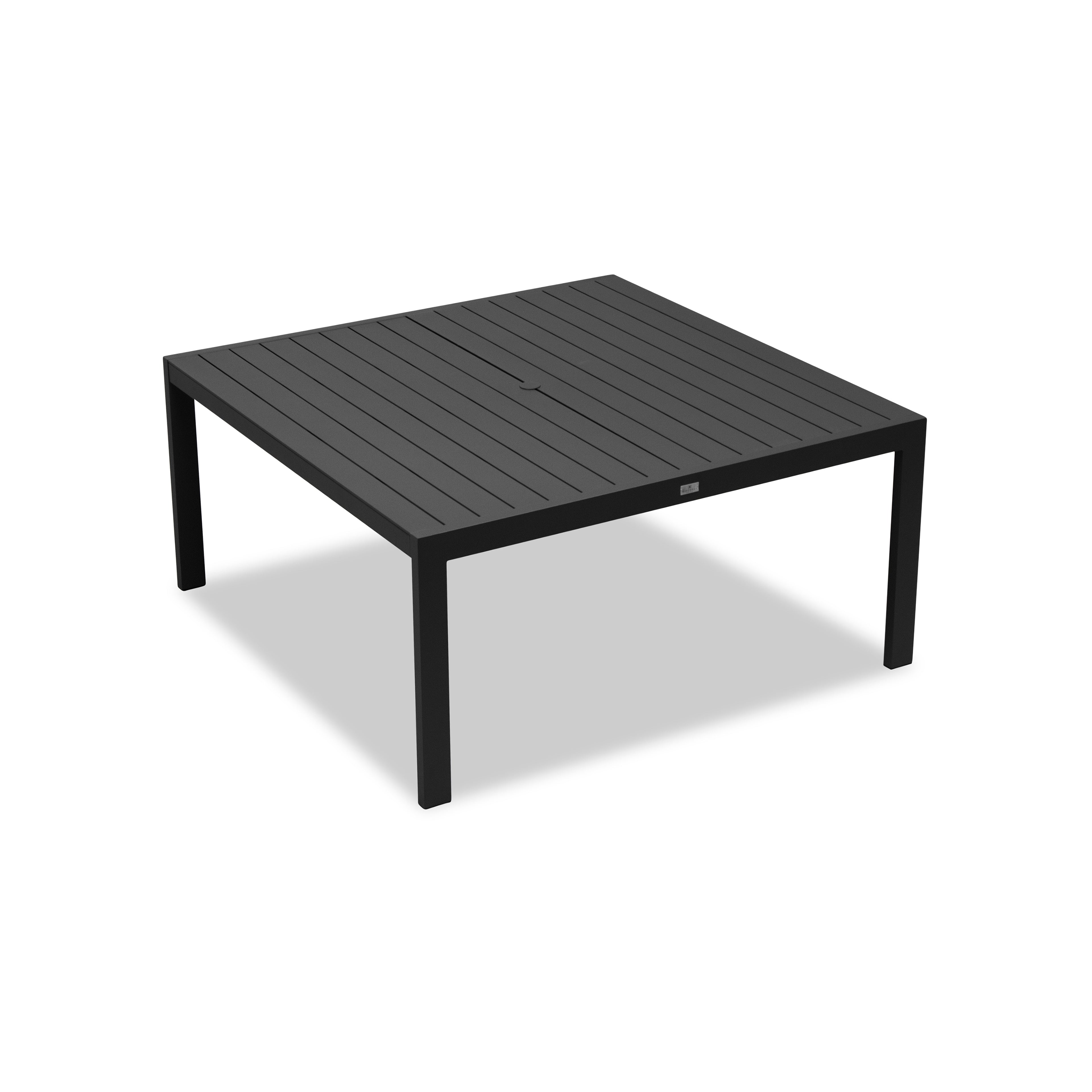 Classic Aluminum 8-Seat Square Dining Table#Finish_Black
