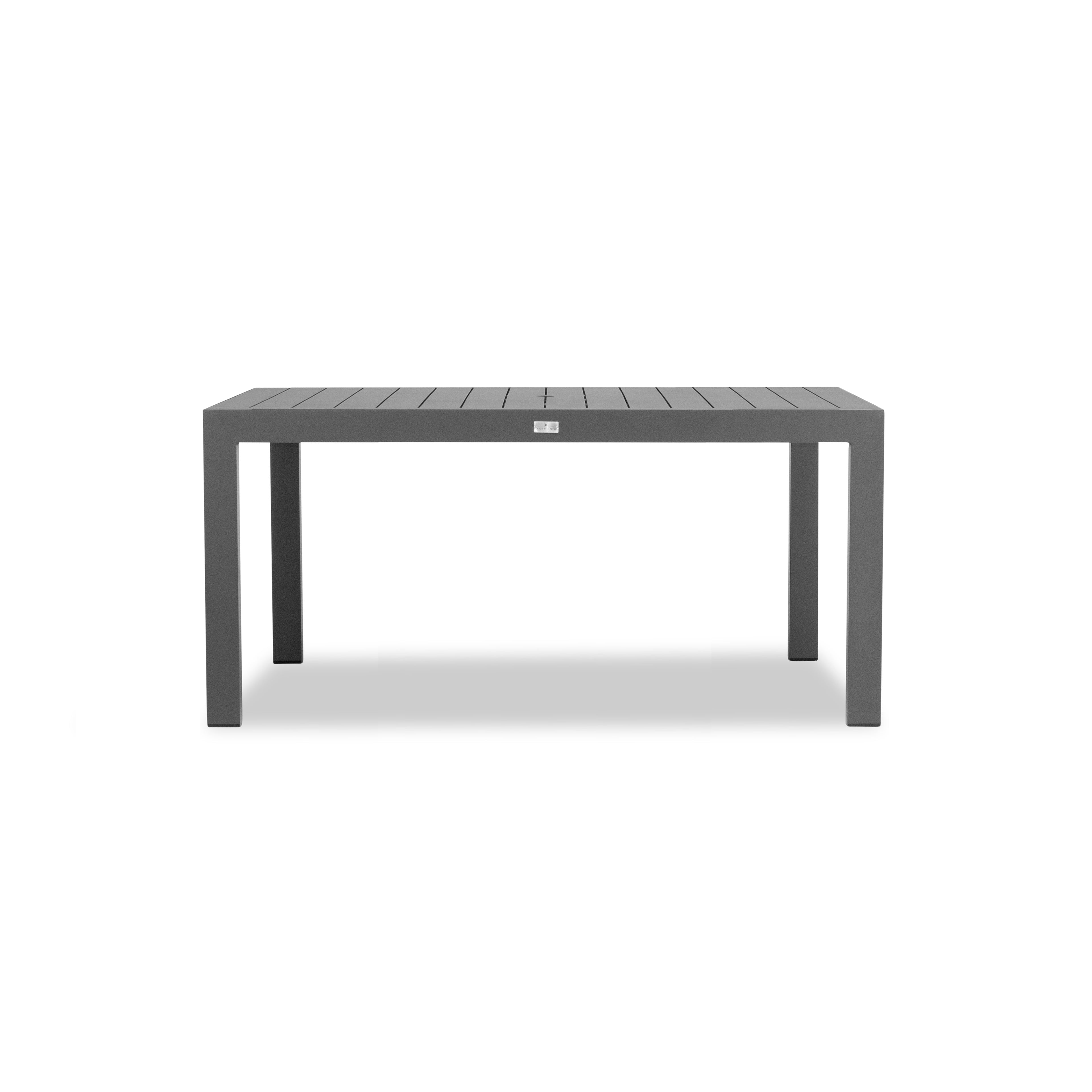 Classic Aluminum 6-Seat Aluminum Rectangular Dining Table#Finish_Slate