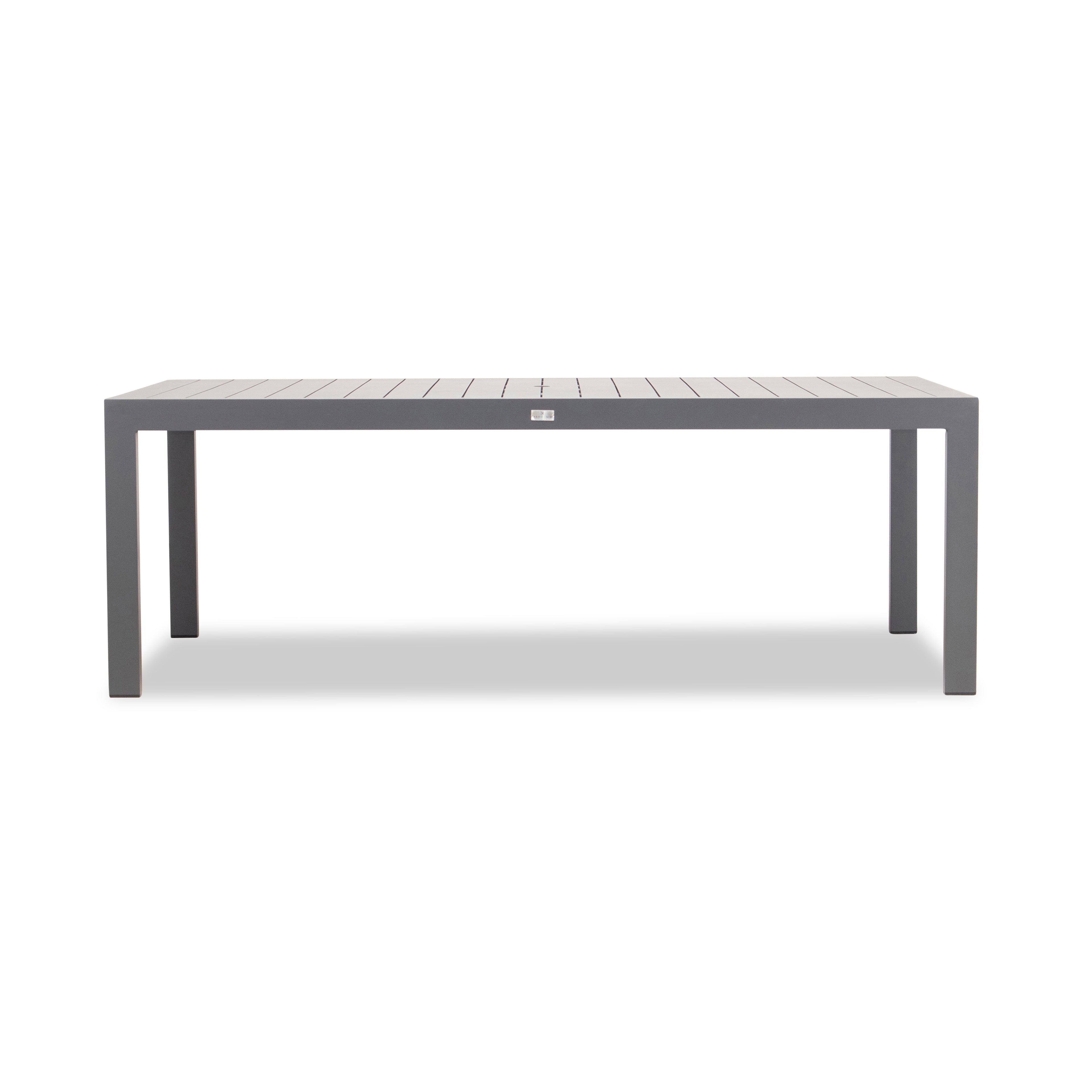 Classic Aluminum 8-Seat Rectangular Dining Table#Finish_Slate