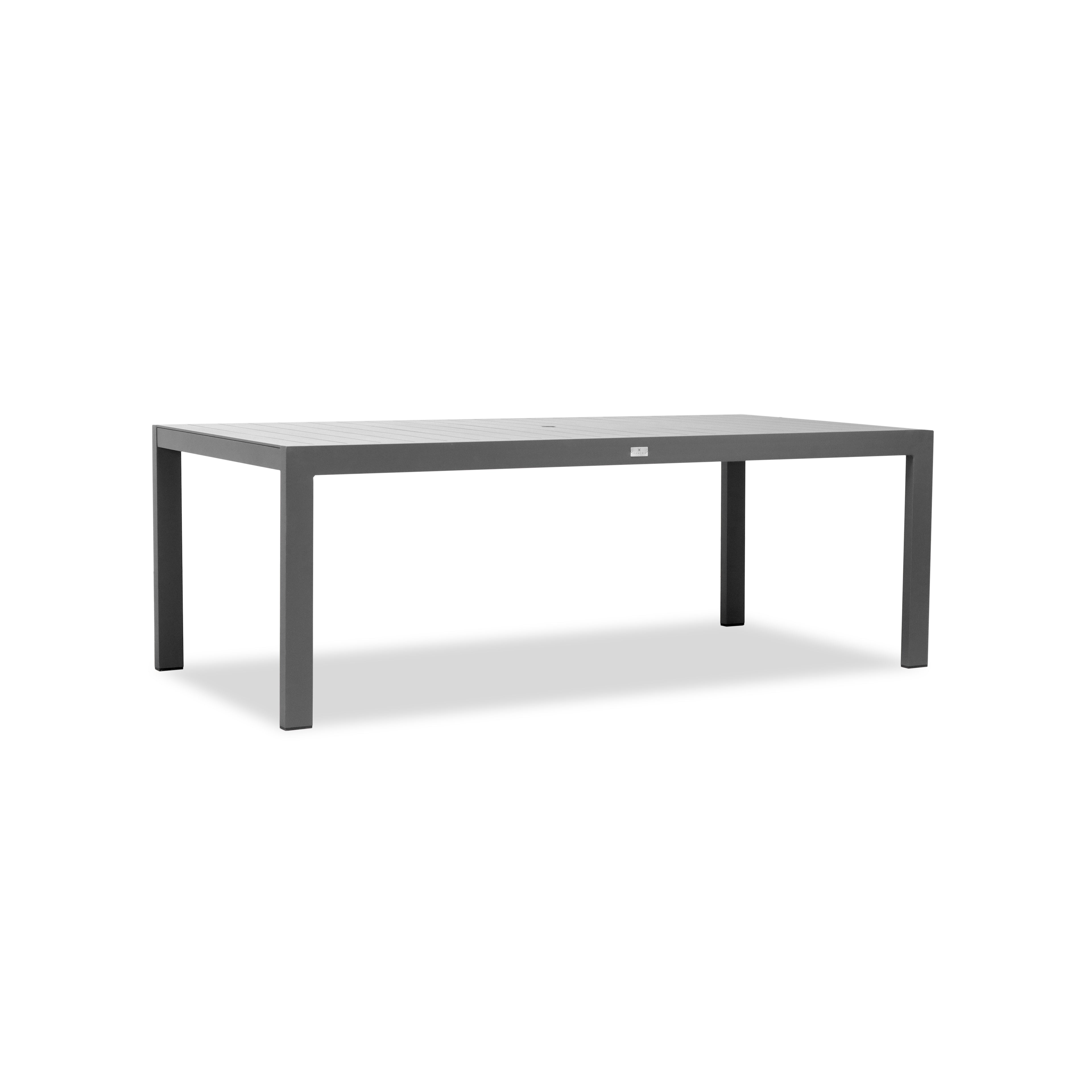 Classic Aluminum 8-Seat Rectangular Dining Table#Finish_Slate