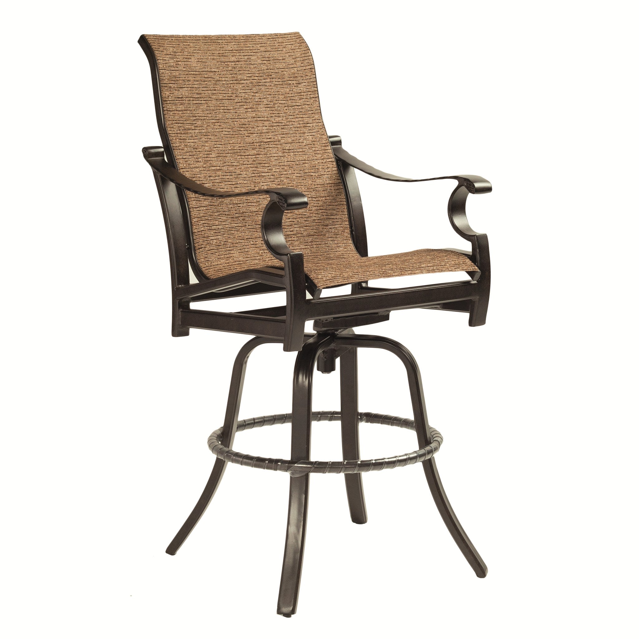 Monterey Sling High Back Swivel Bar Arm Chair