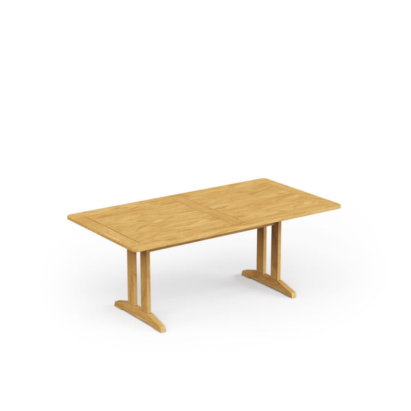 Foundations 74" x 39" Rectangular Teak Dining Table with Umbrella Hole