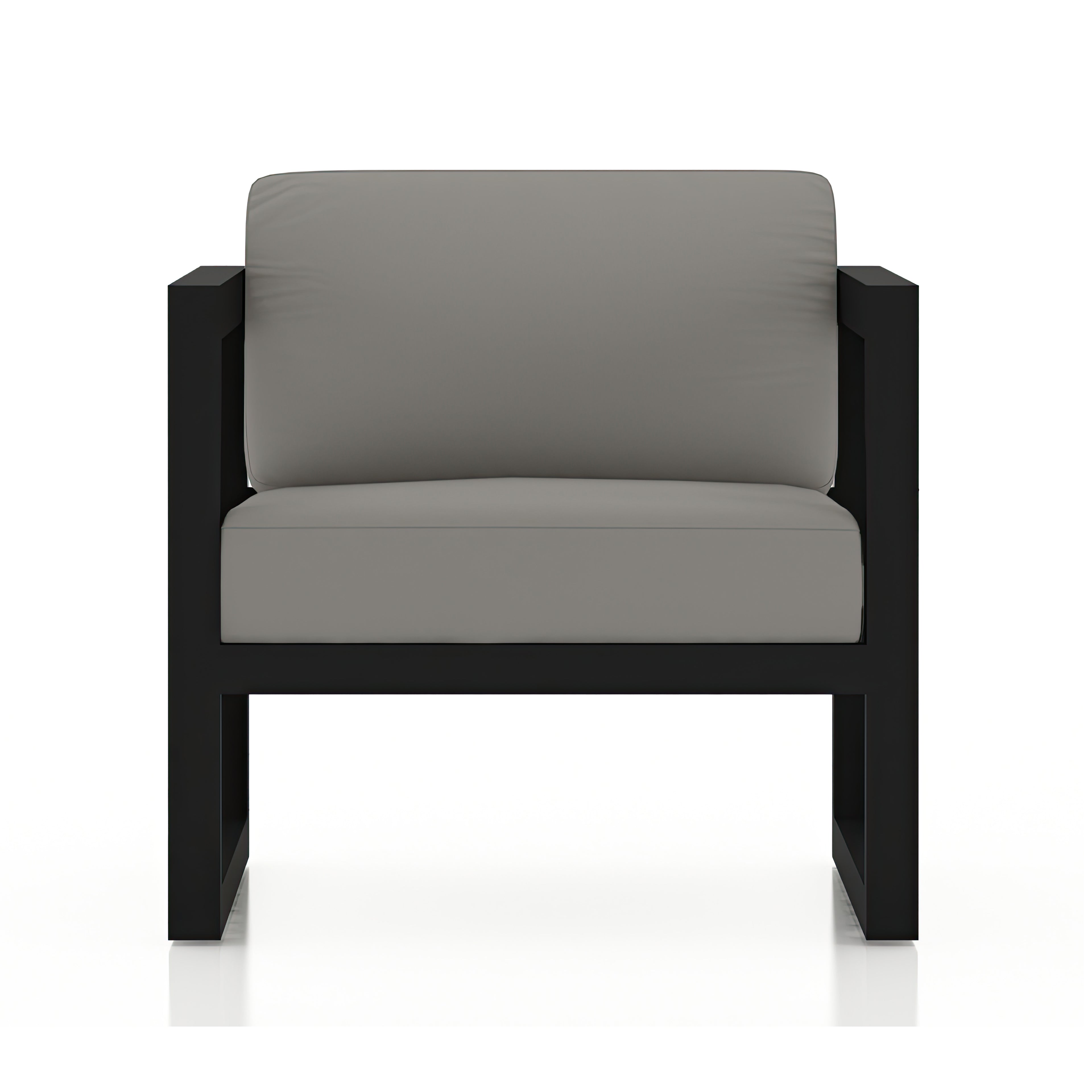 Avion 4 Piece Aluminum Loveseat Set#Finish_Black#Fabric_Canvas Charcoal