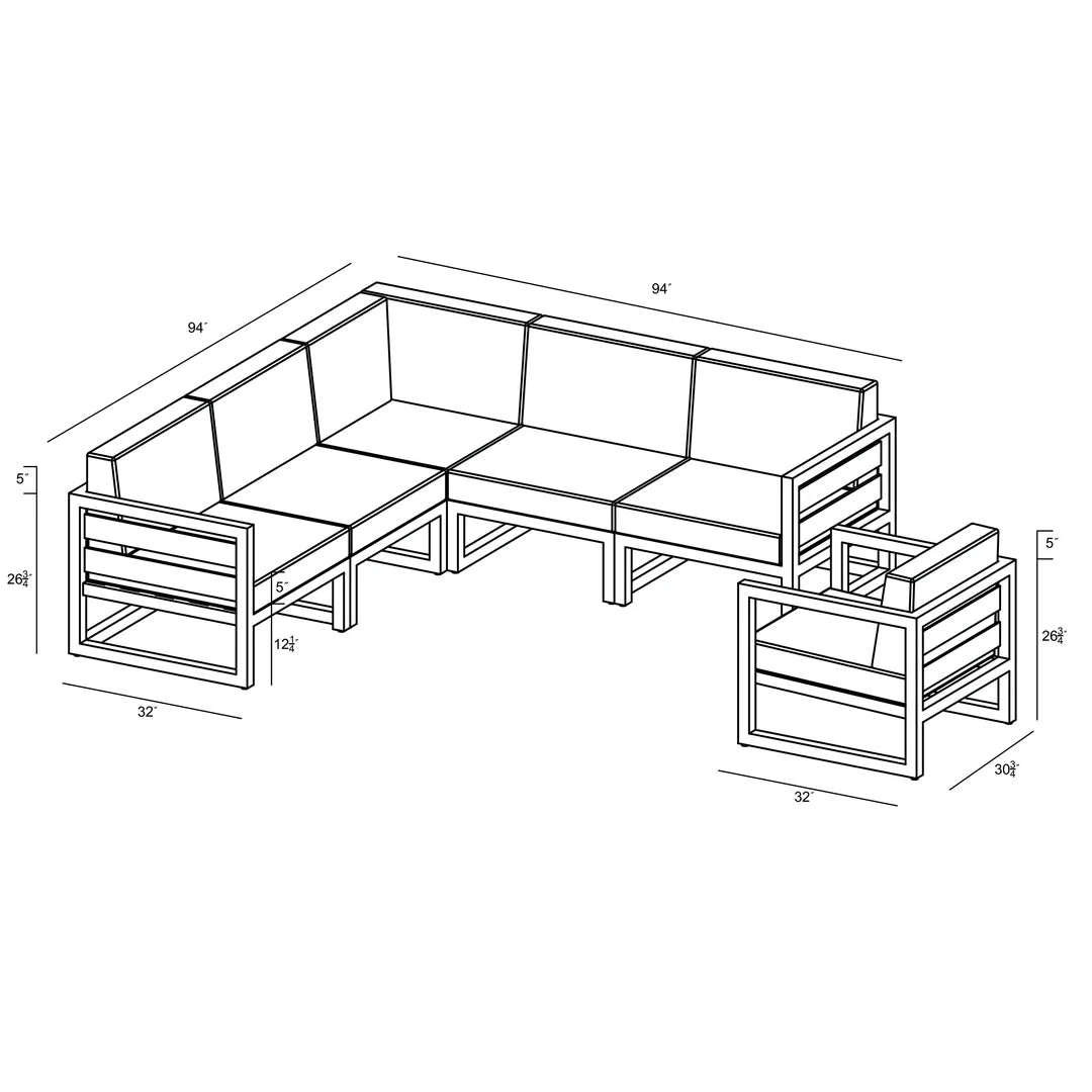 Avion 6 Piece Sectional Set