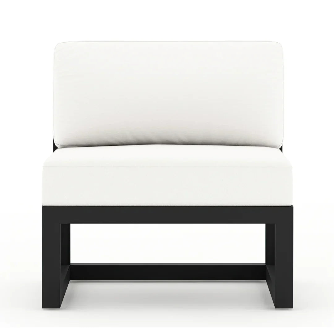 Avion 8 Piece Aluminum Sectional Set#Finish_Black#Fabric_Canvas Natural