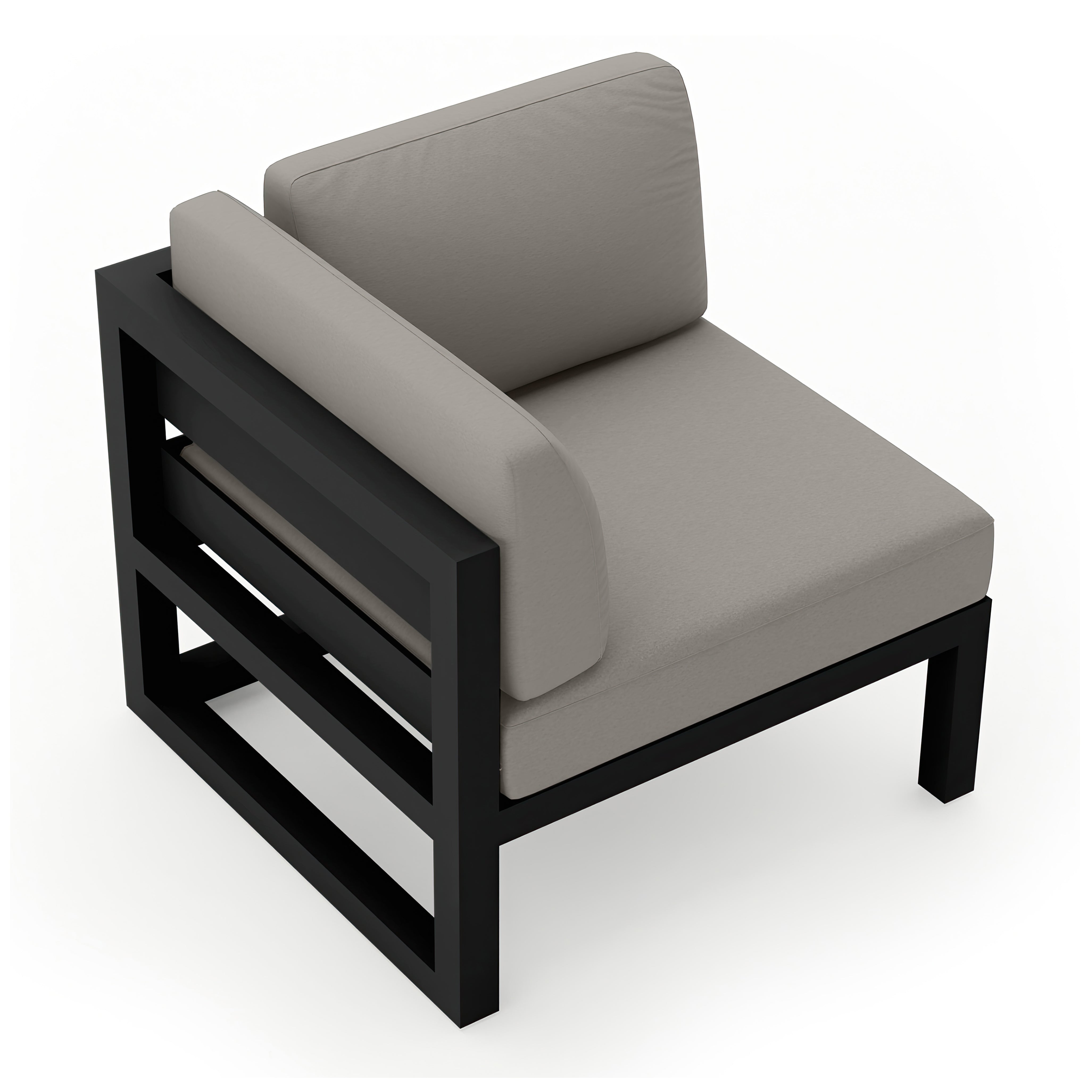 Avion Corner Section#Finish_Black#Fabric_Canvas Charcoal