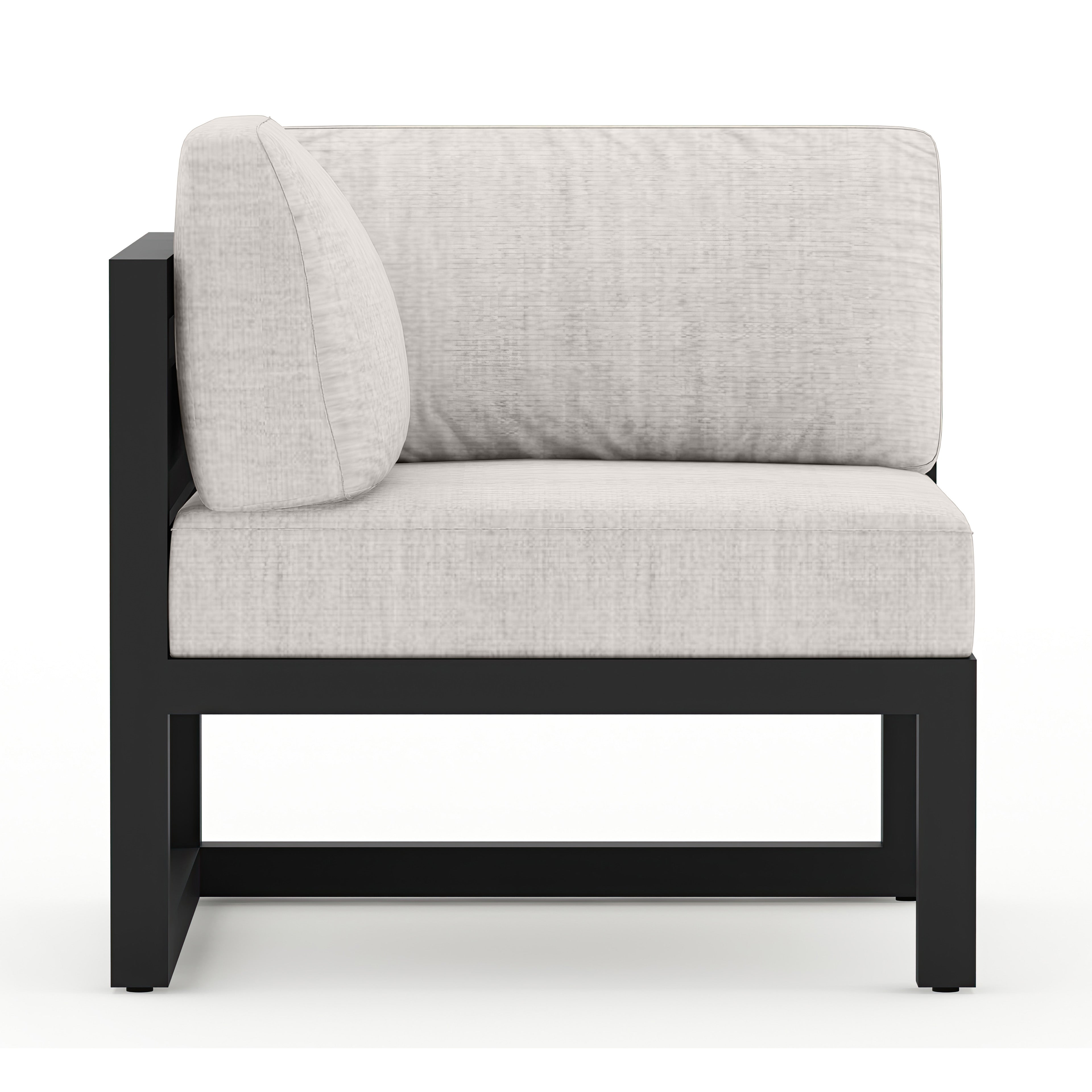 Avion Corner Section#Finish_Black#Fabric_Cast Silver