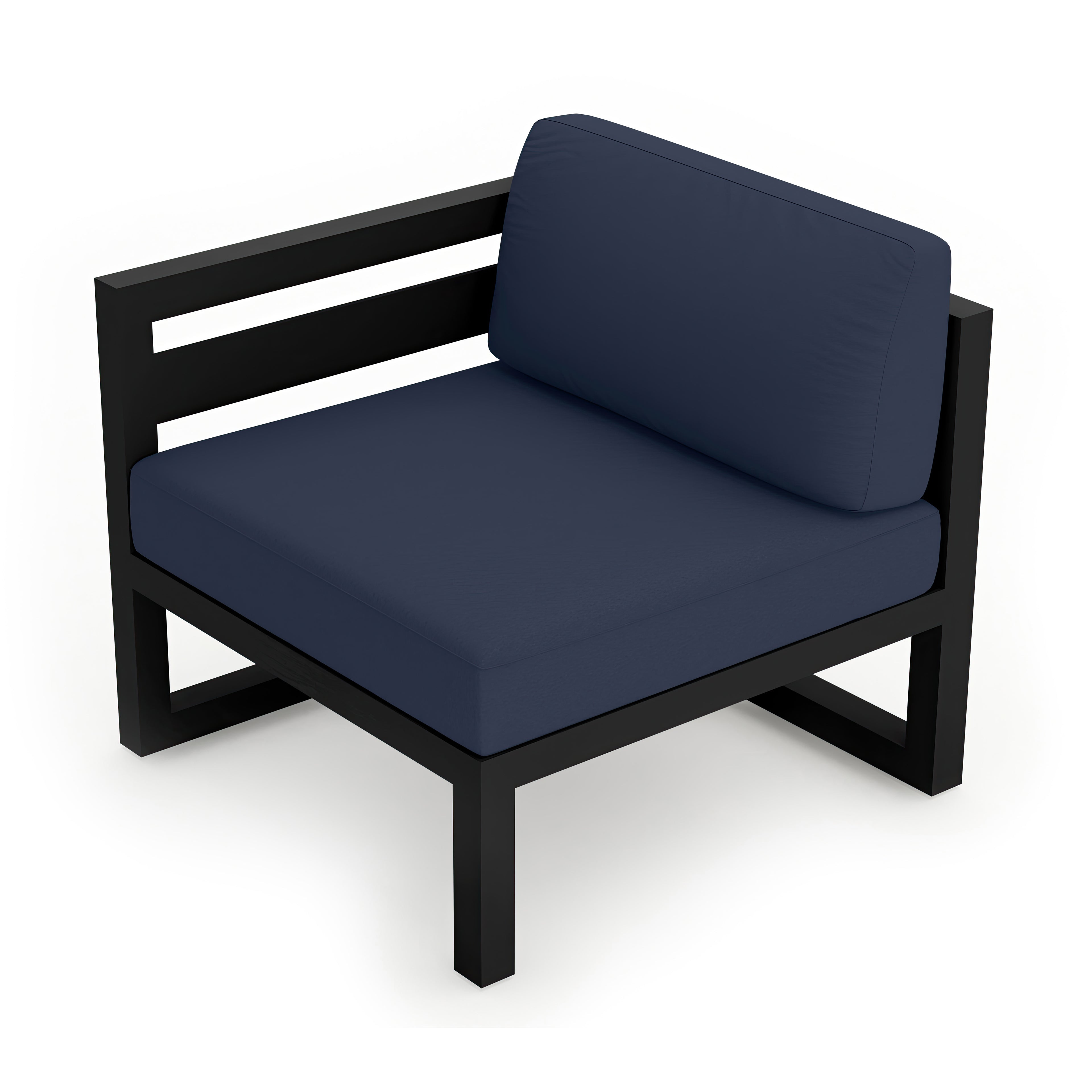 Avion Left Arm Section#Finish_Black#Fabric_Spectrum Indigo