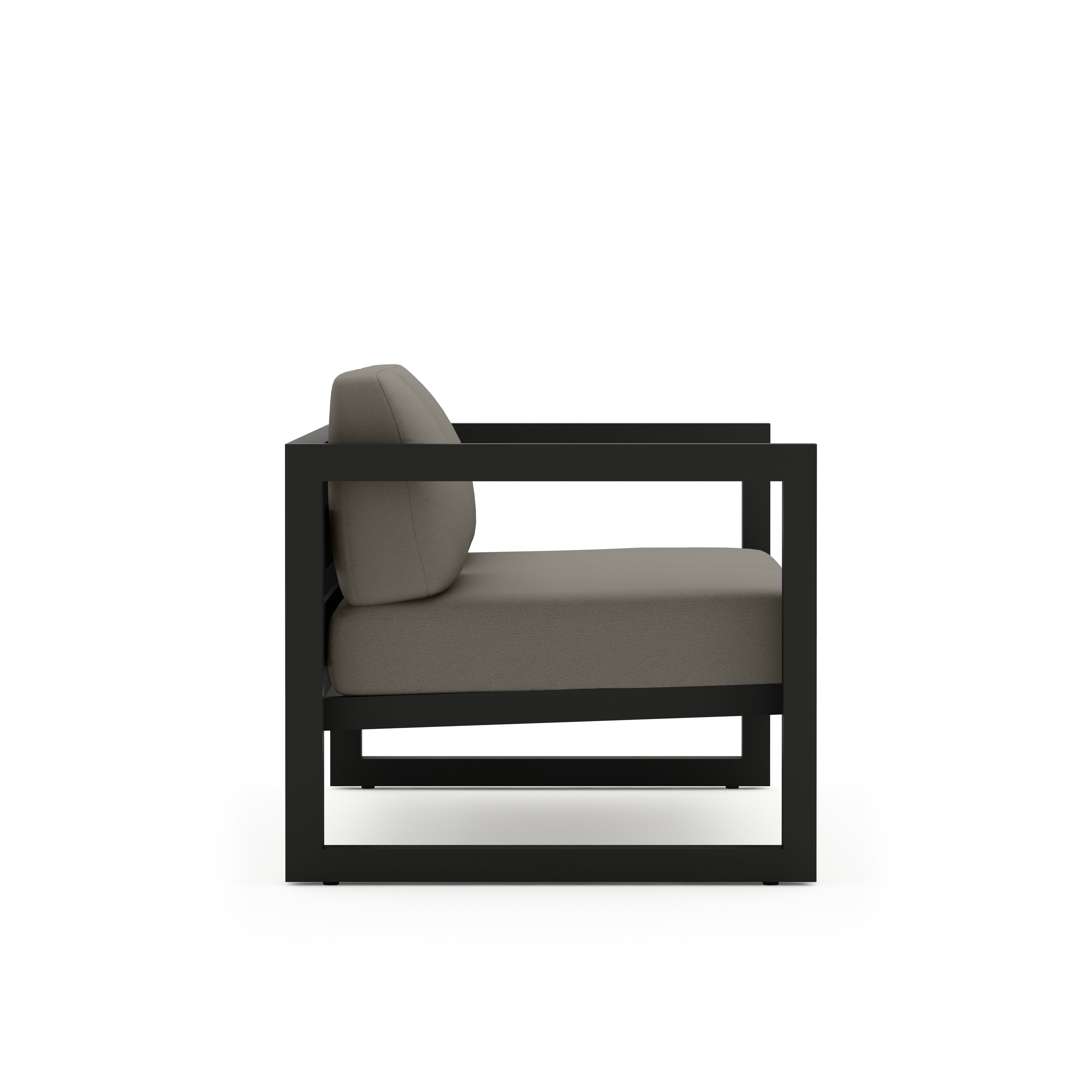 Avion Loveseat#Finish_Black#Fabric_Canvas Charcoal