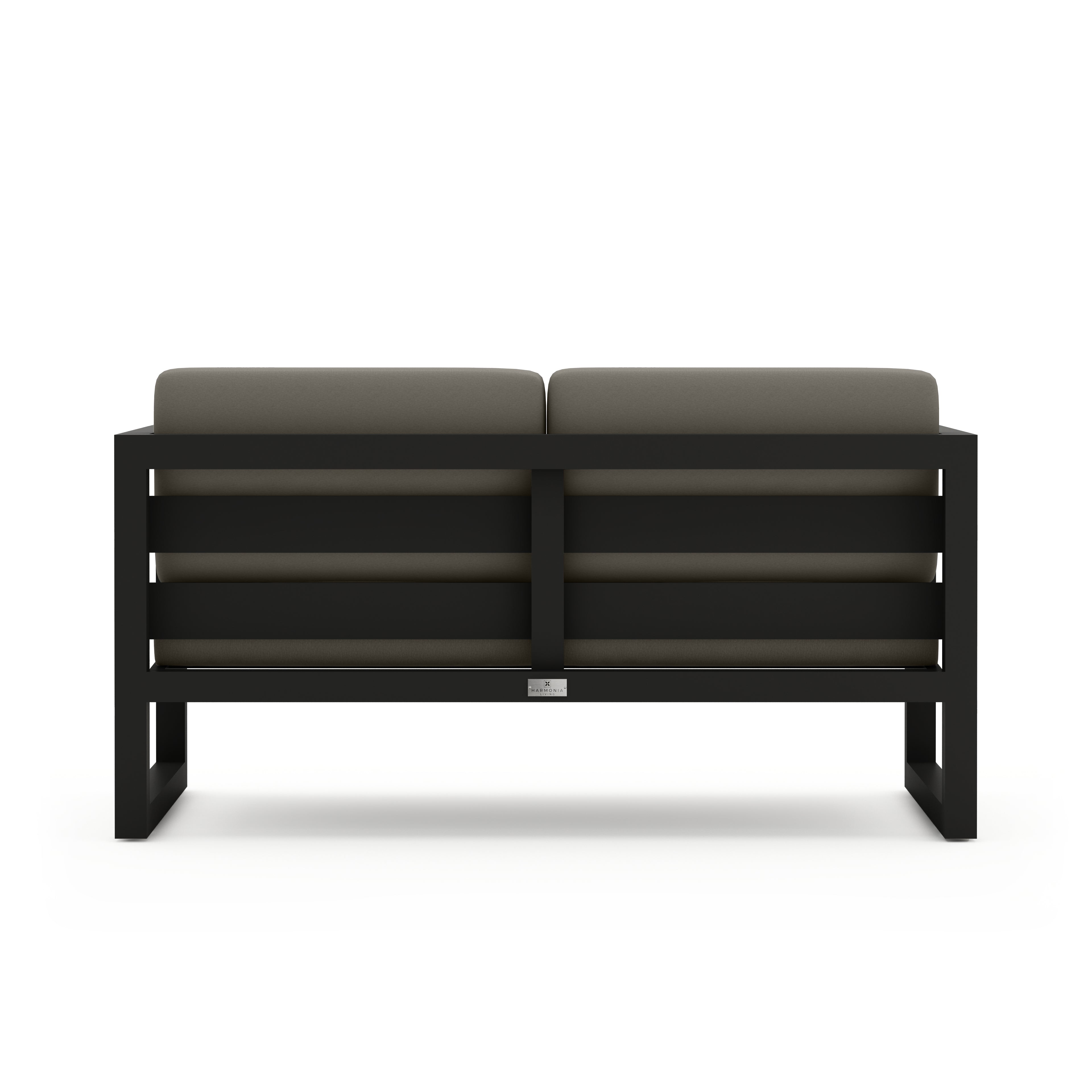 Avion Loveseat#Finish_Black#Fabric_Canvas Charcoal