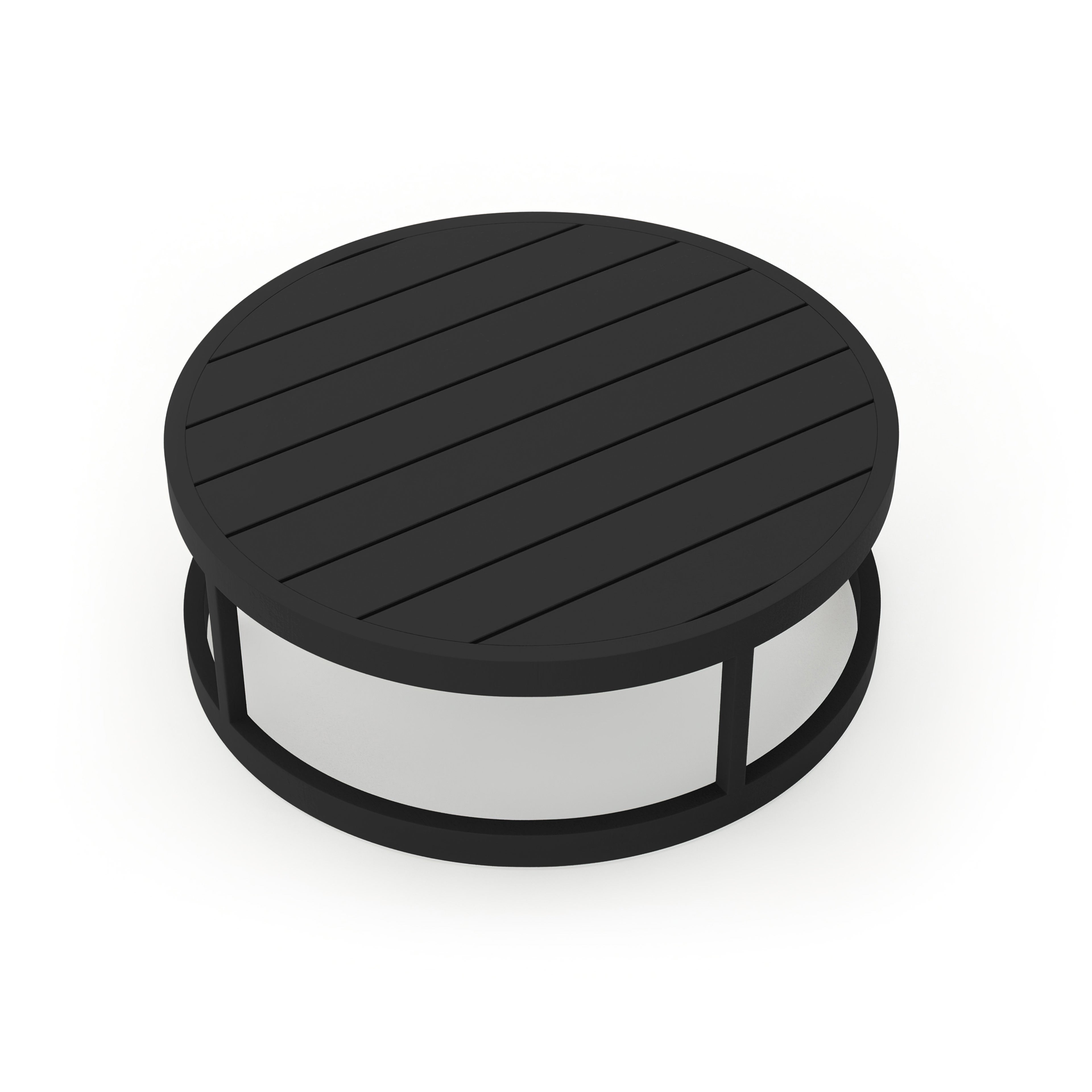 Avion Round Coffee Table#Finish_Black