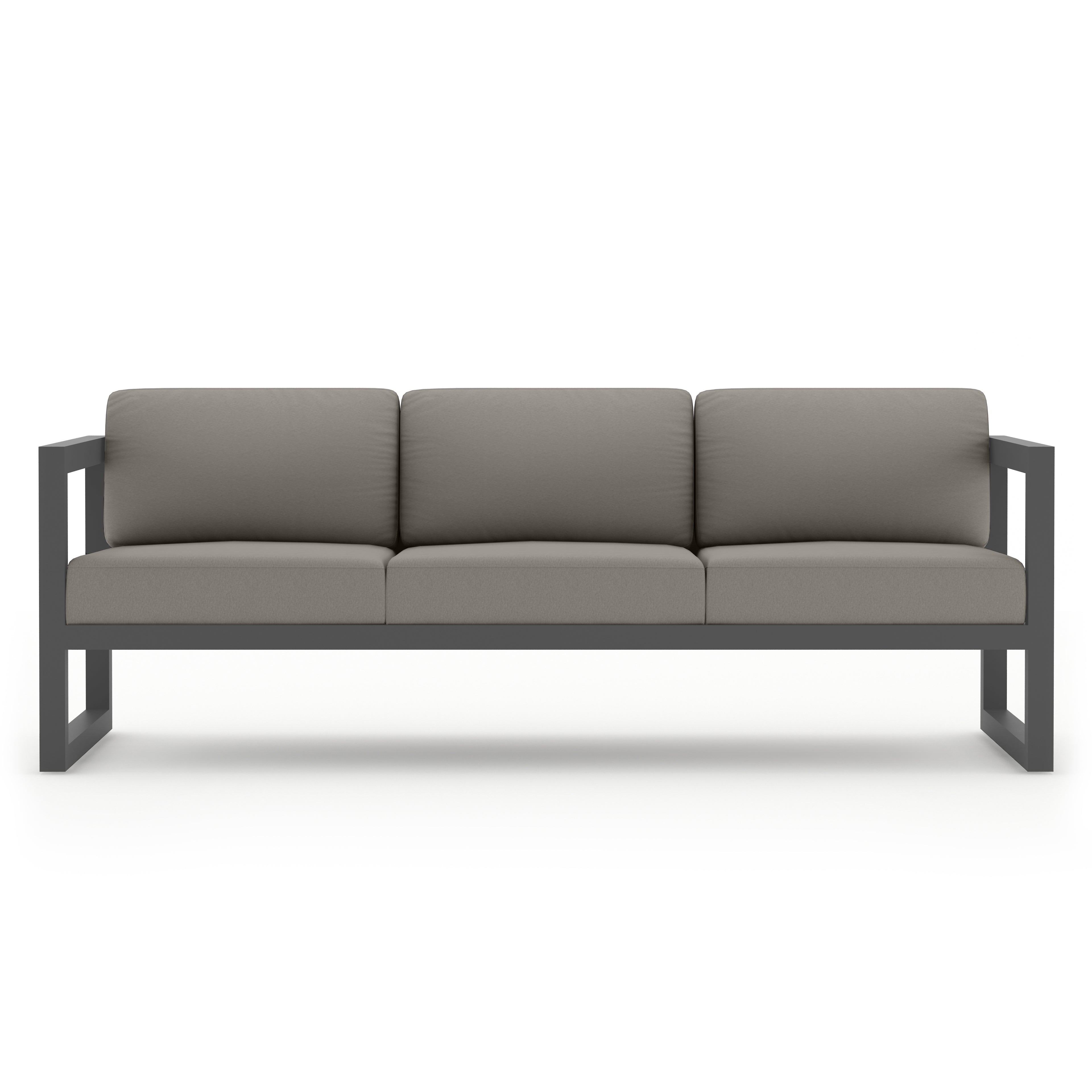 Avion 2 Piece Aluminum Sofa Set#Finish_Slate#Fabric_Canvas Charcoal
