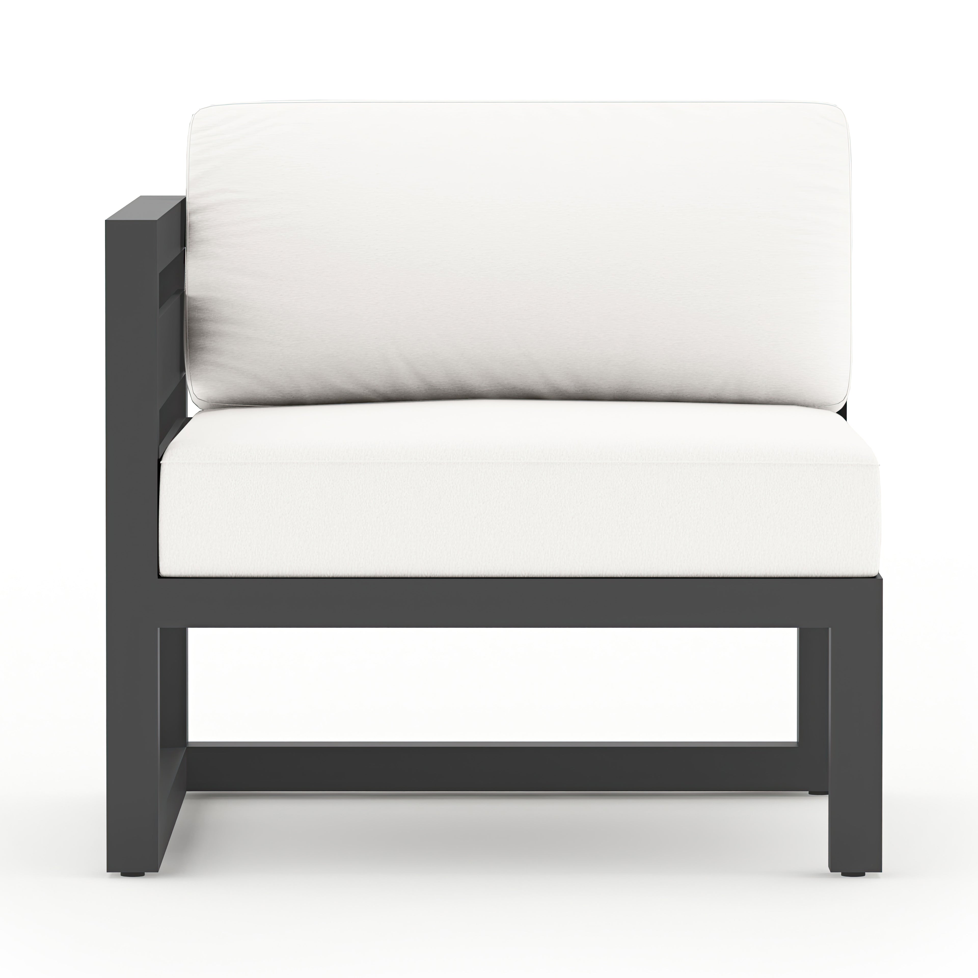 Avion 4 Piece Aluminum Sectional Set#Finish_Slate#Fabric_Canvas Natural