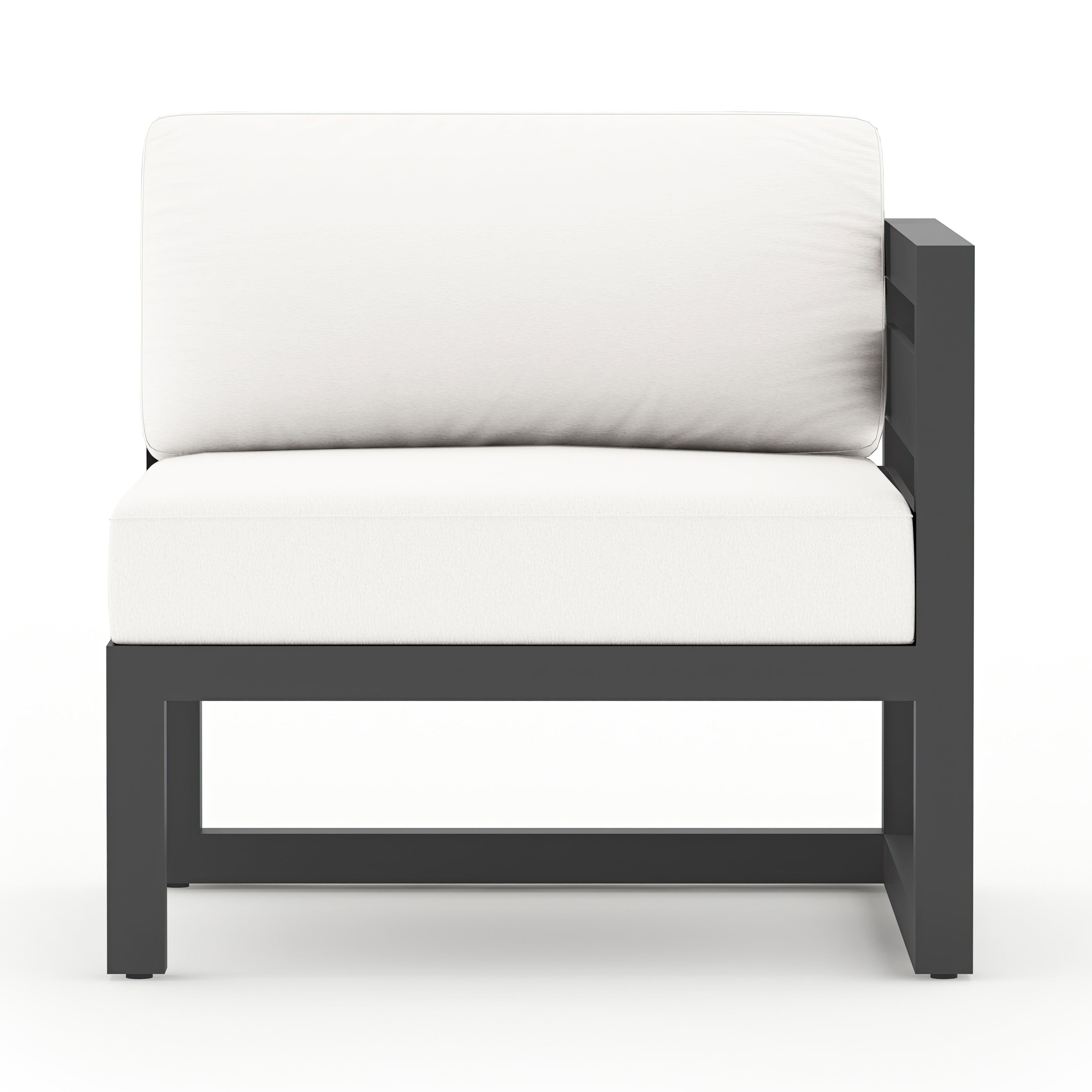 Avion 4 Piece Aluminum Sectional Set#Finish_Slate#Fabric_Canvas Natural