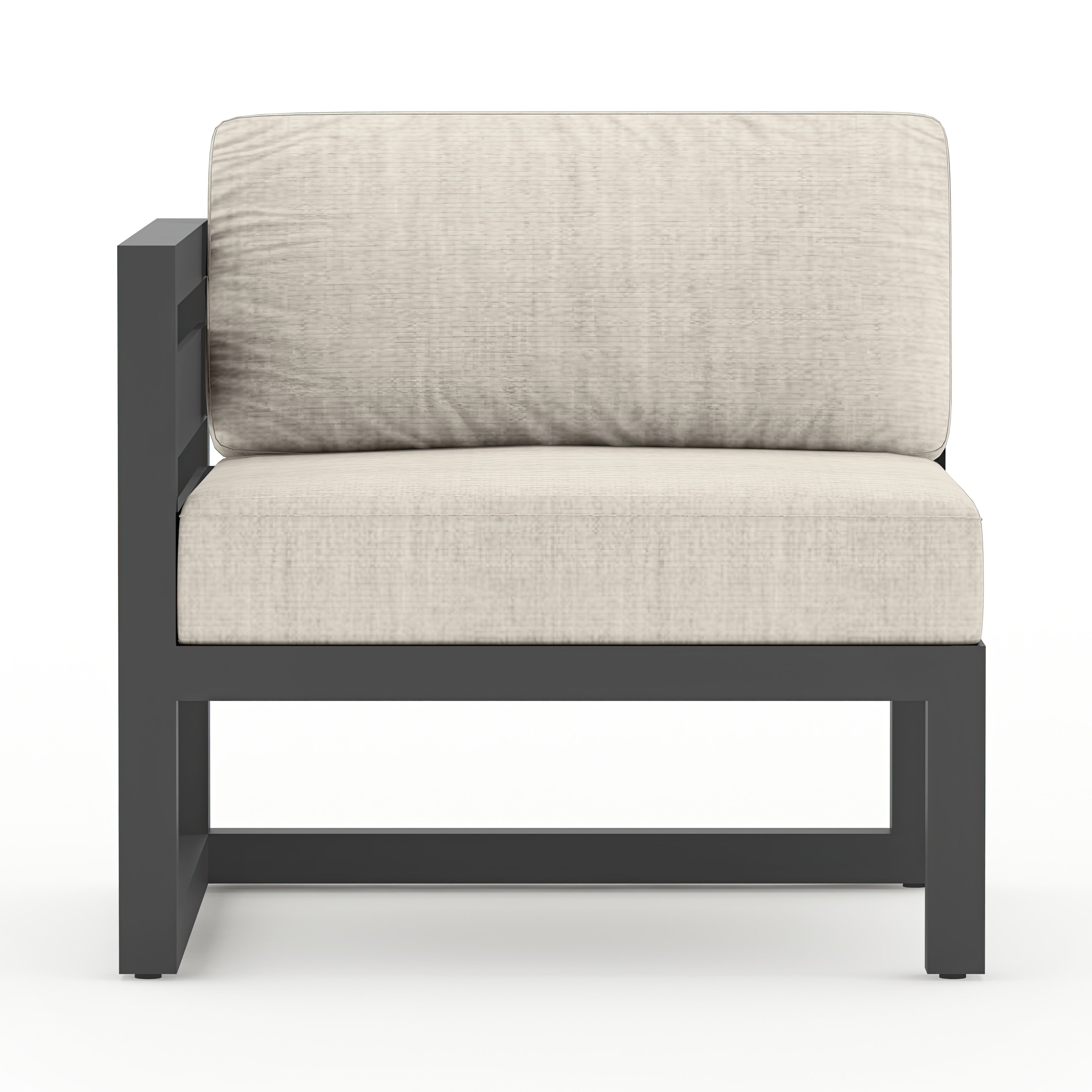 Avion 7 Piece Aluminum Sectional Set#Finish_Slate#Fabric_Cast Silver