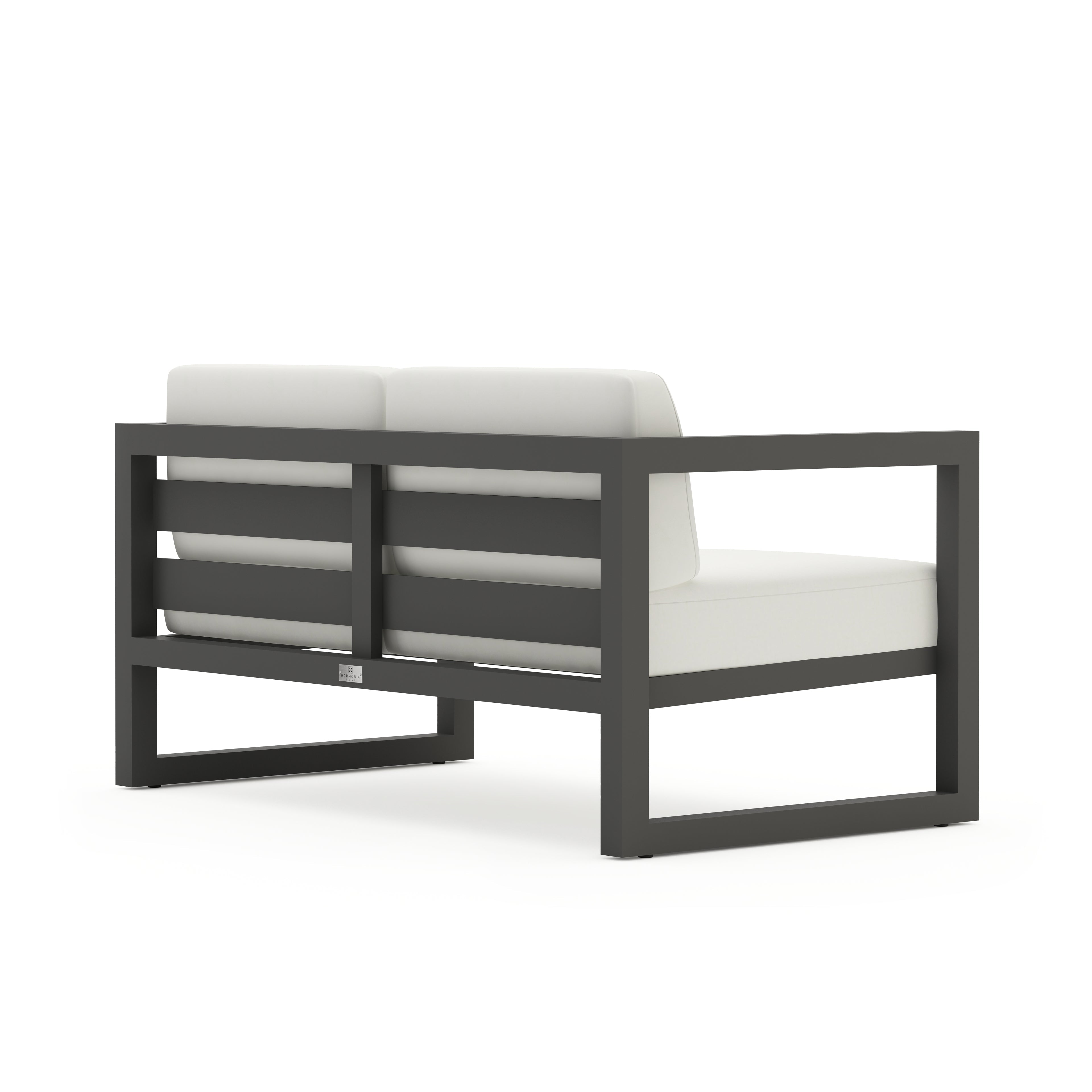 Avion Loveseat#Finish_Slate#Fabric_Canvas Natural