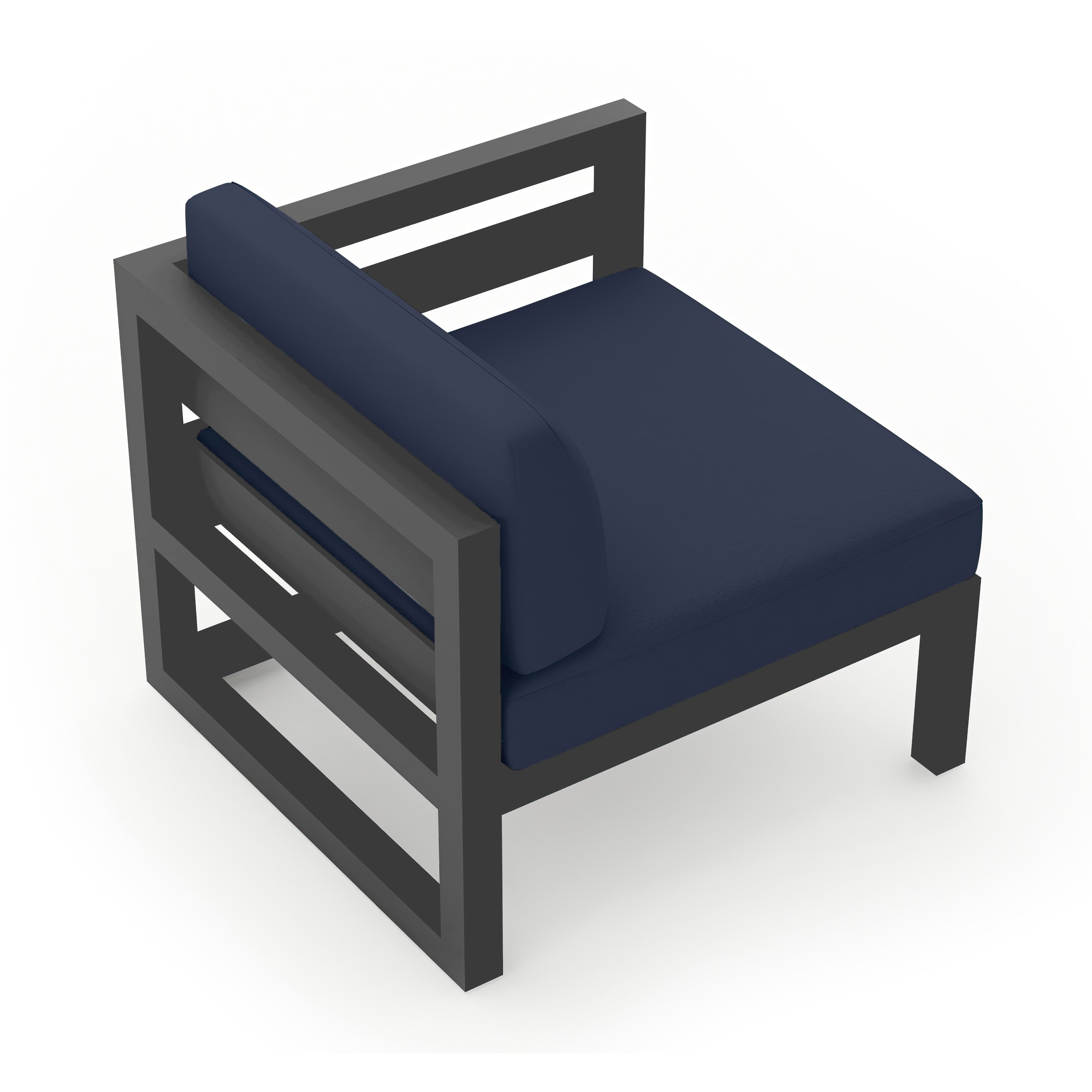 Avion Right Arm Section#Finish_Slate#Fabric_Spectrum Indigo