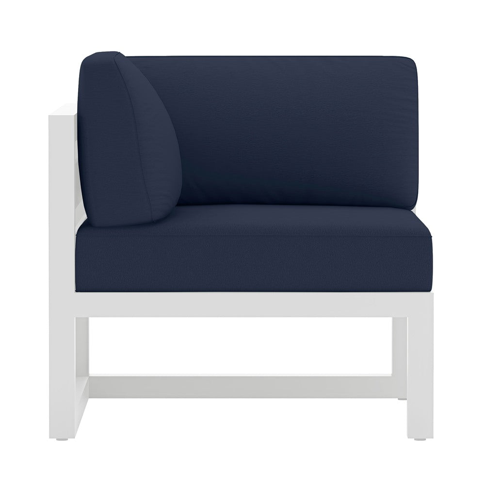 Avion Corner Section#Finish_White#Fabric_Spectrum Indigo