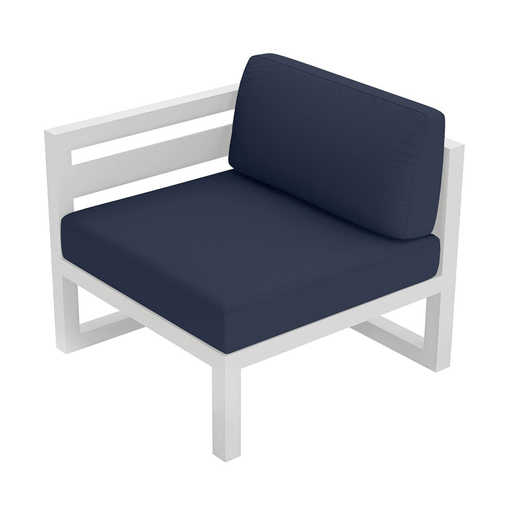 Avion Left Arm Section#Finish_White#Fabric_Spectrum Indigo