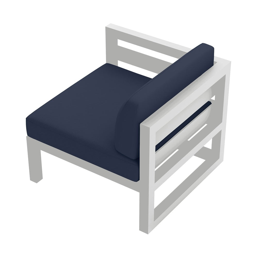 Avion Left Arm Section#Finish_White#Fabric_Spectrum Indigo