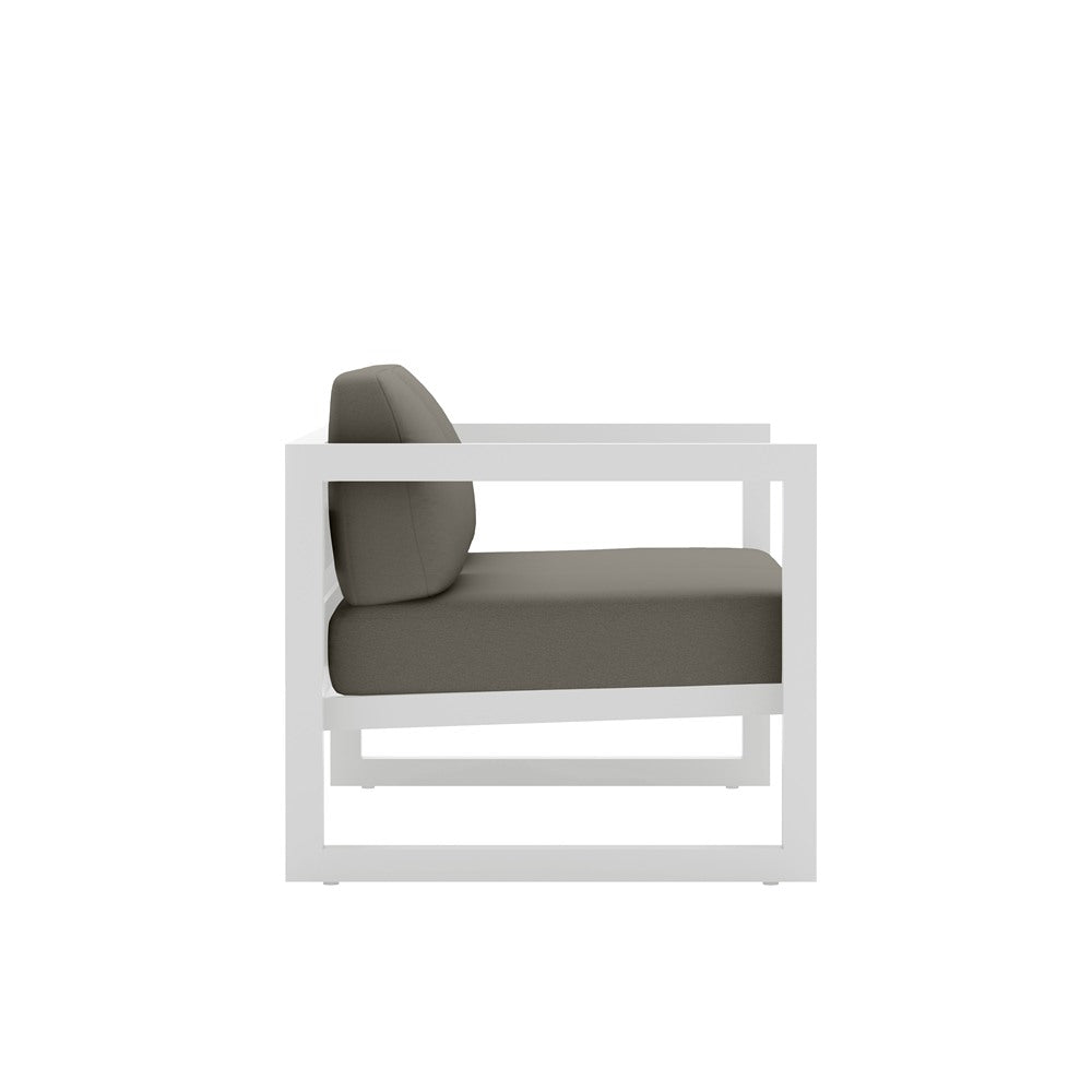 Avion Loveseat#Finish_White#Fabric_Canvas Charcoal