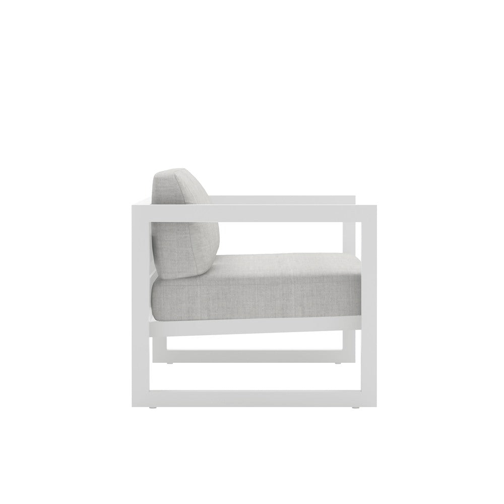 Avion Loveseat#Finish_White#Fabric_Cast Silver