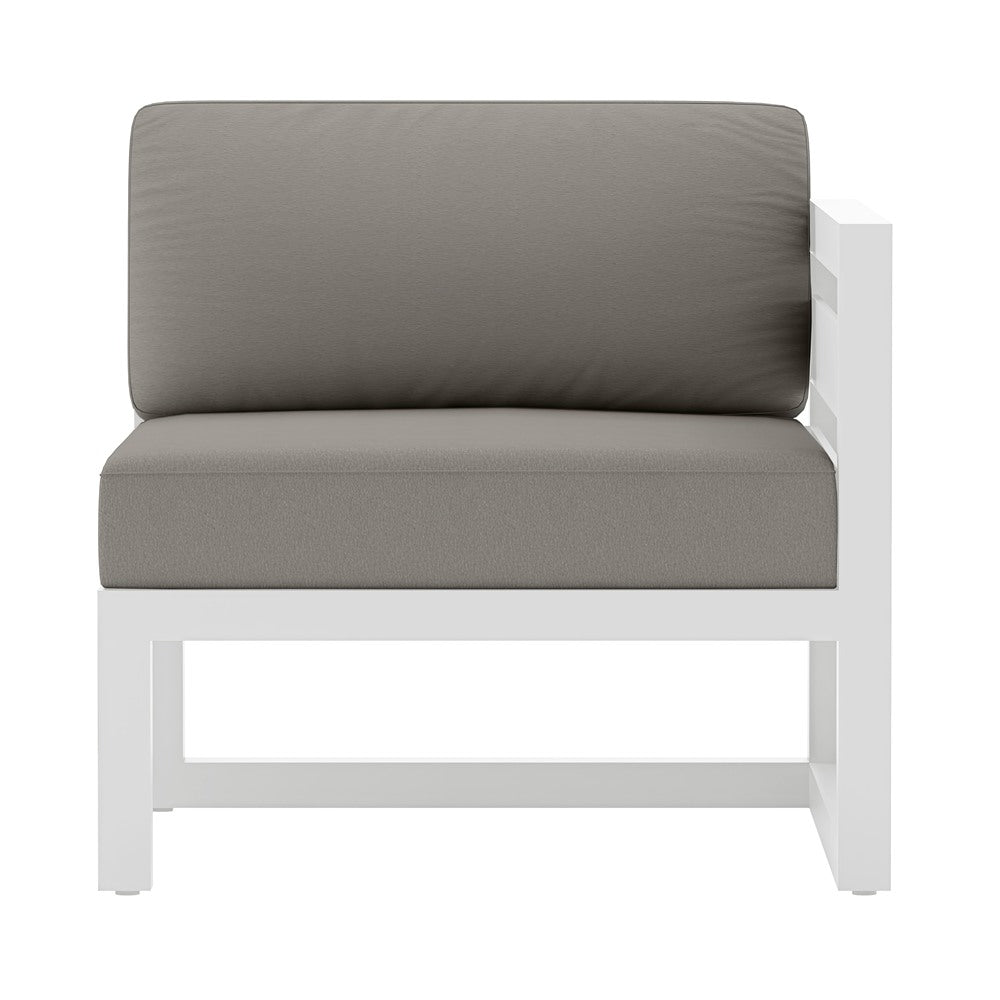 Avion Right Arm Section#Finish_White#Fabric_Canvas Charcoal