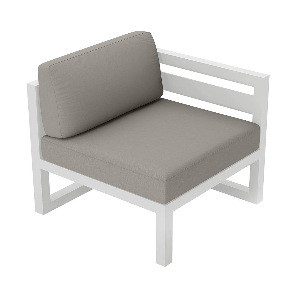 Avion Right Arm Section#Finish_White#Fabric_Canvas Charcoal