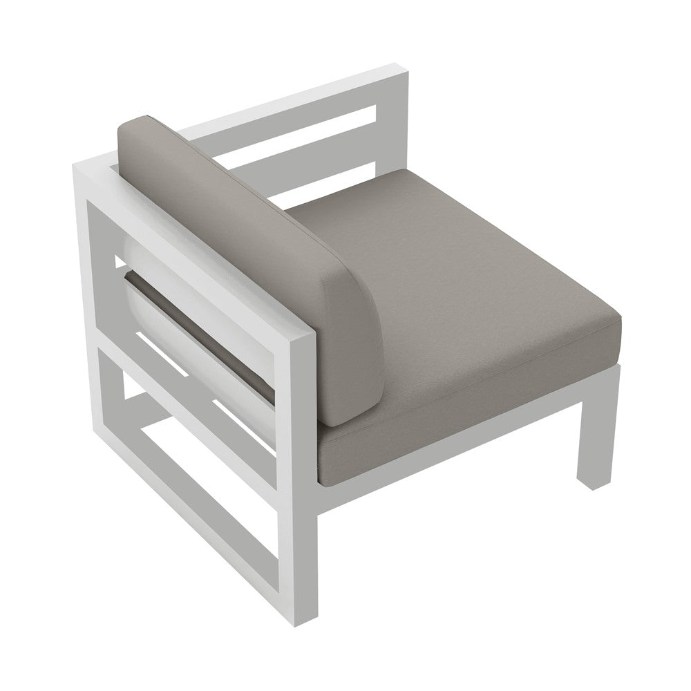 Avion Right Arm Section#Finish_White#Fabric_Canvas Charcoal