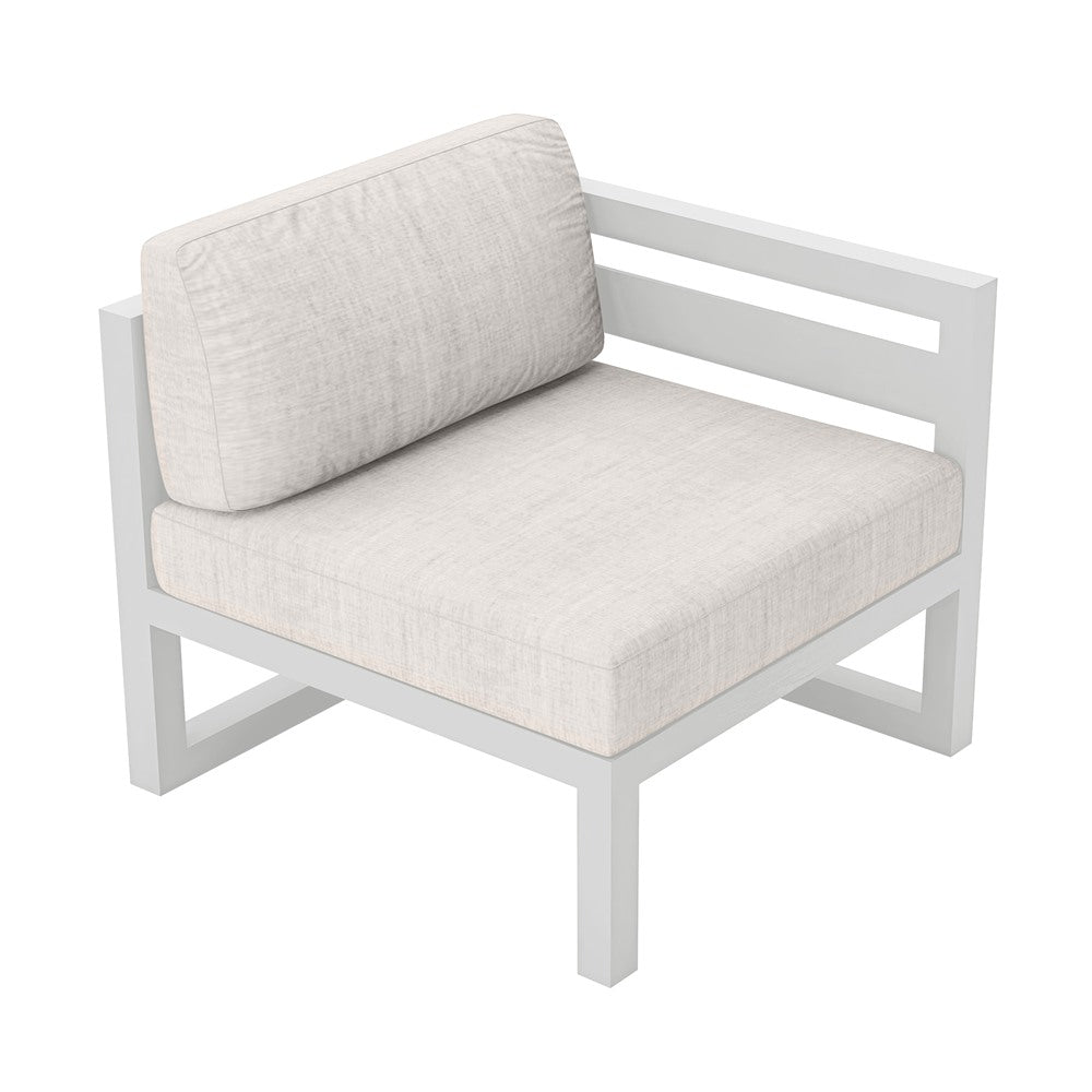 Avion Right Arm Section#Finish_White#Fabric_Cast Silver
