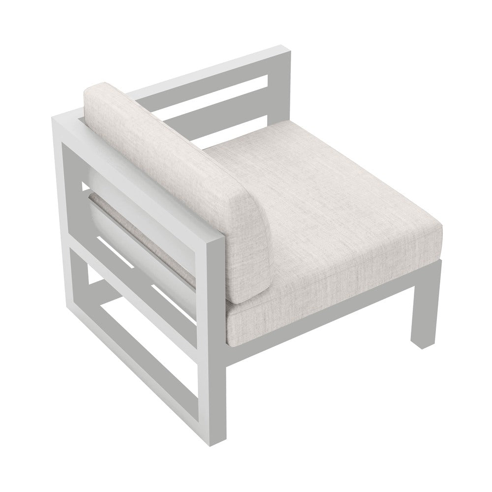 Avion Right Arm Section#Finish_White#Fabric_Cast Silver