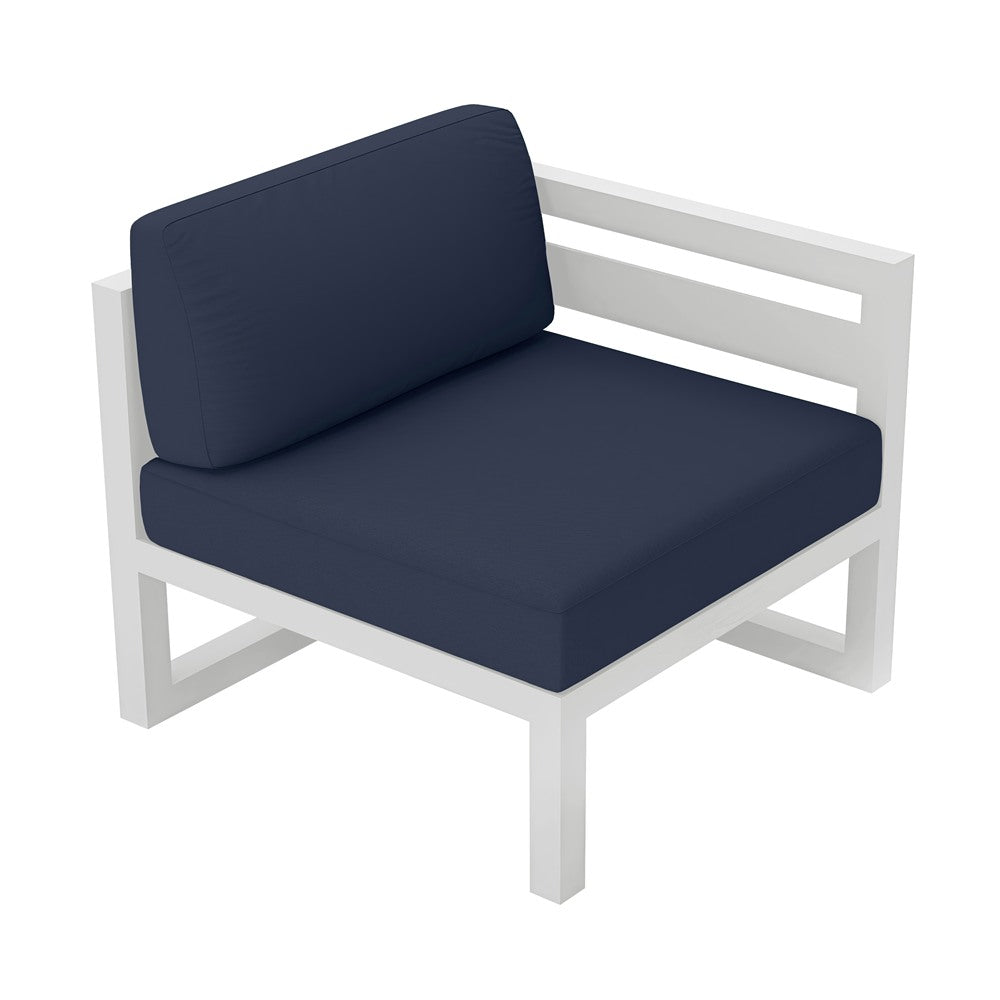 Avion Right Arm Section#Finish_White#Fabric_Spectrum Indigo