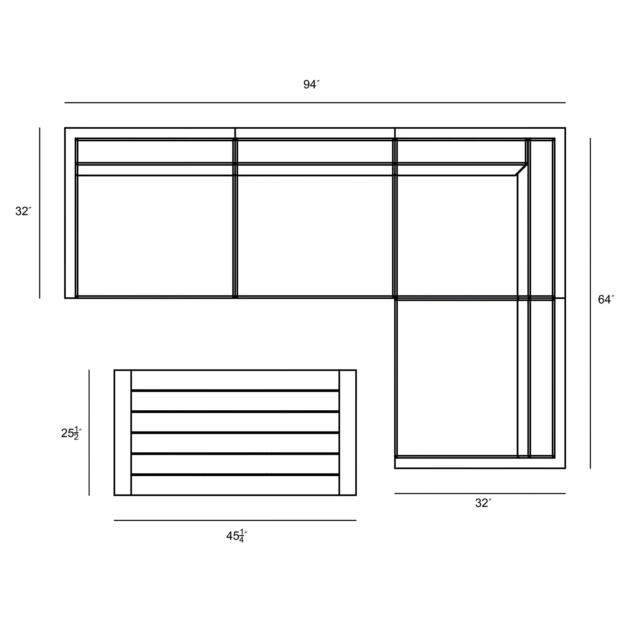 Avion 5 Piece Sectional Set