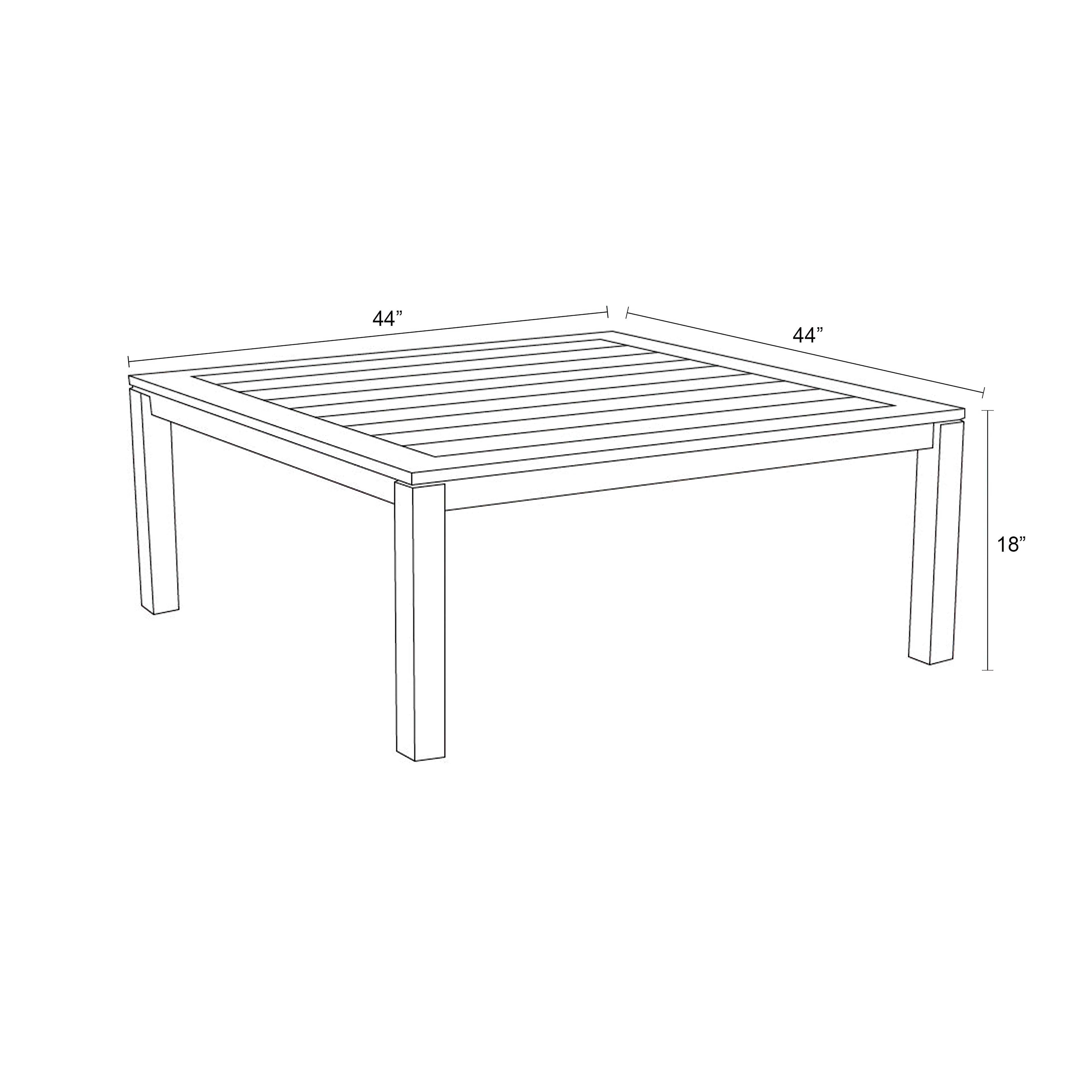 Classic Teak 44" Square Coffee Table