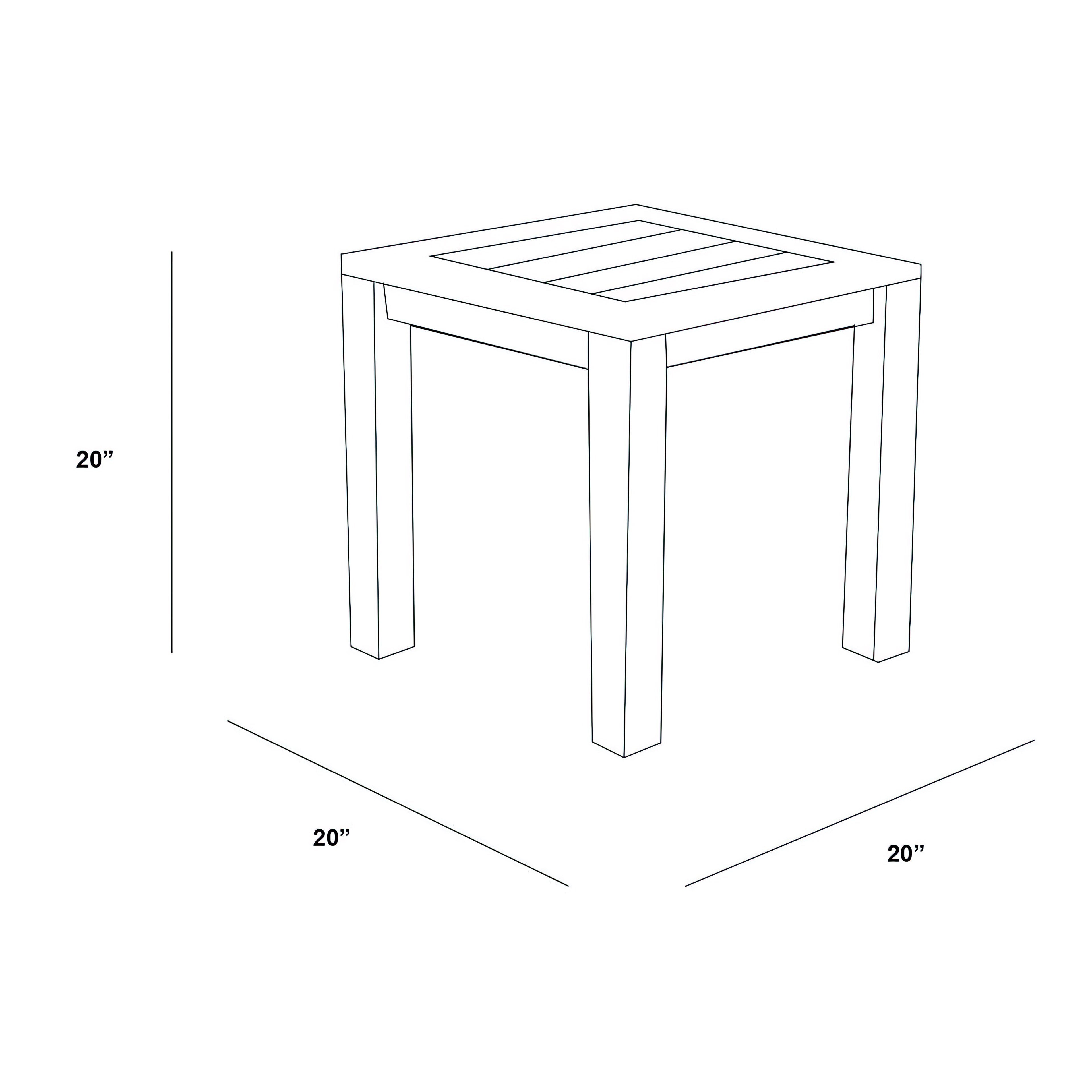 Classic Teak 20" Square End Table